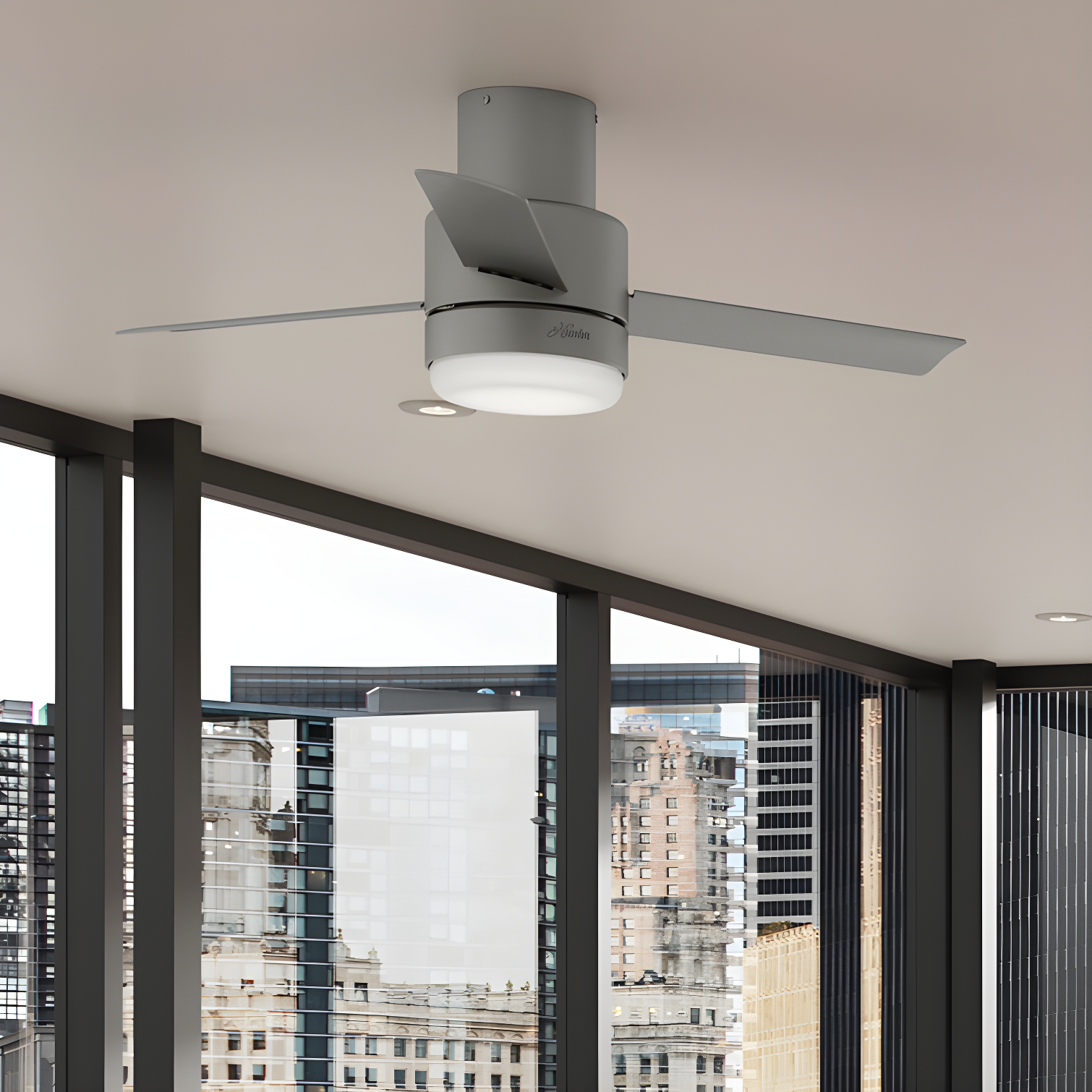 Hunter Fan 44" Gilmour 3 - Blade Outdoor Flush Mount Ceiling Fan with Remote Control and Light Kit Included