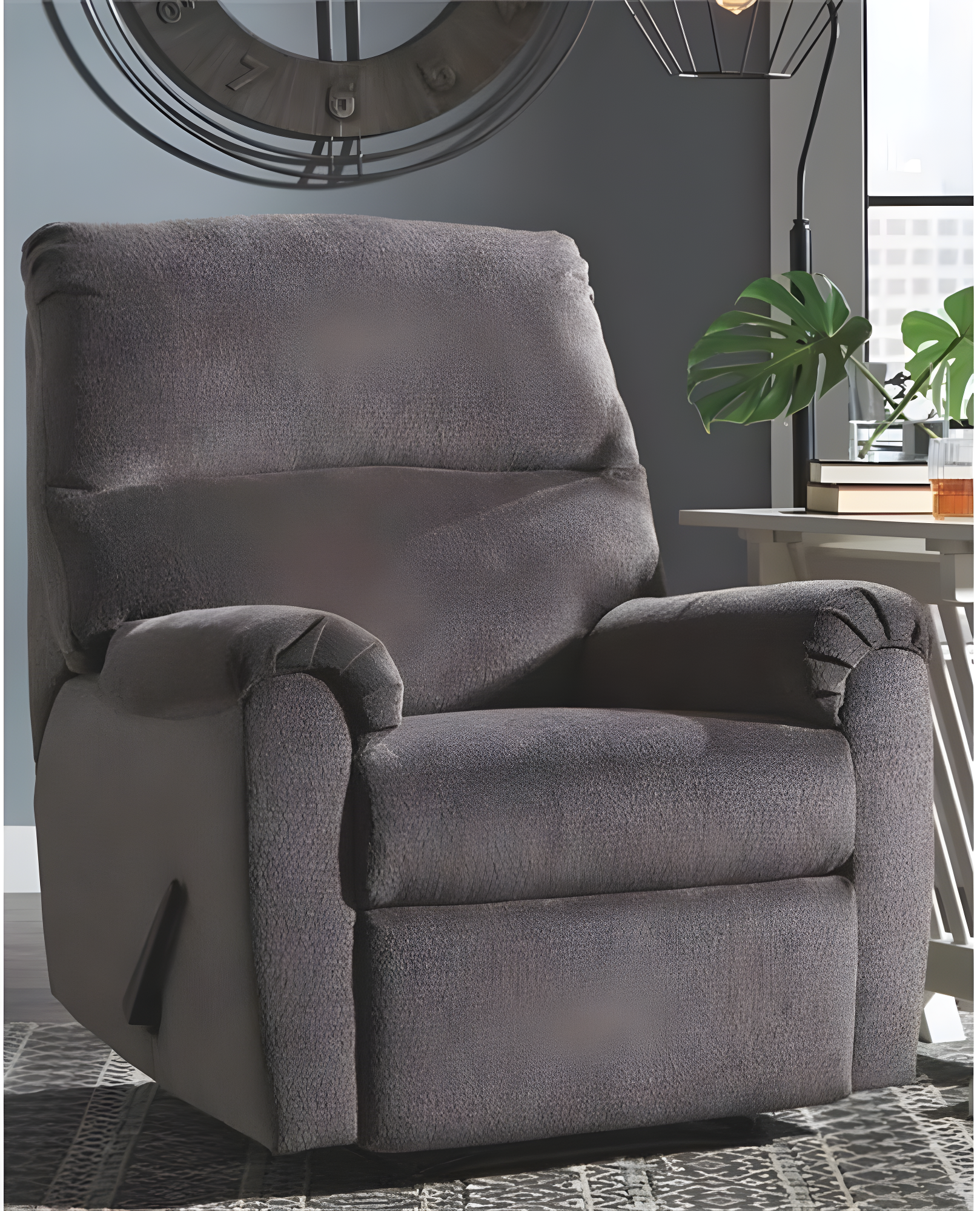 Signature Design by Ashley Nerviano Zero Wall Recliner in Gray