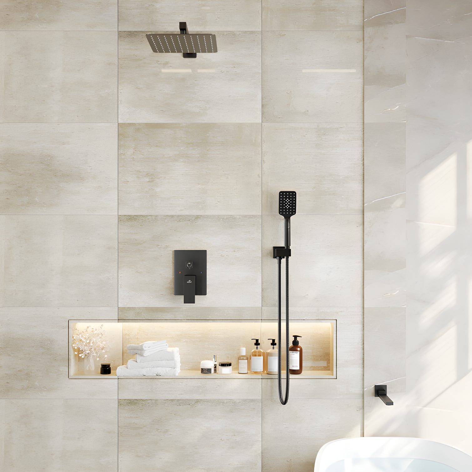 Shower Faucets & Systems All-In-One Kit with Rough in-Valve