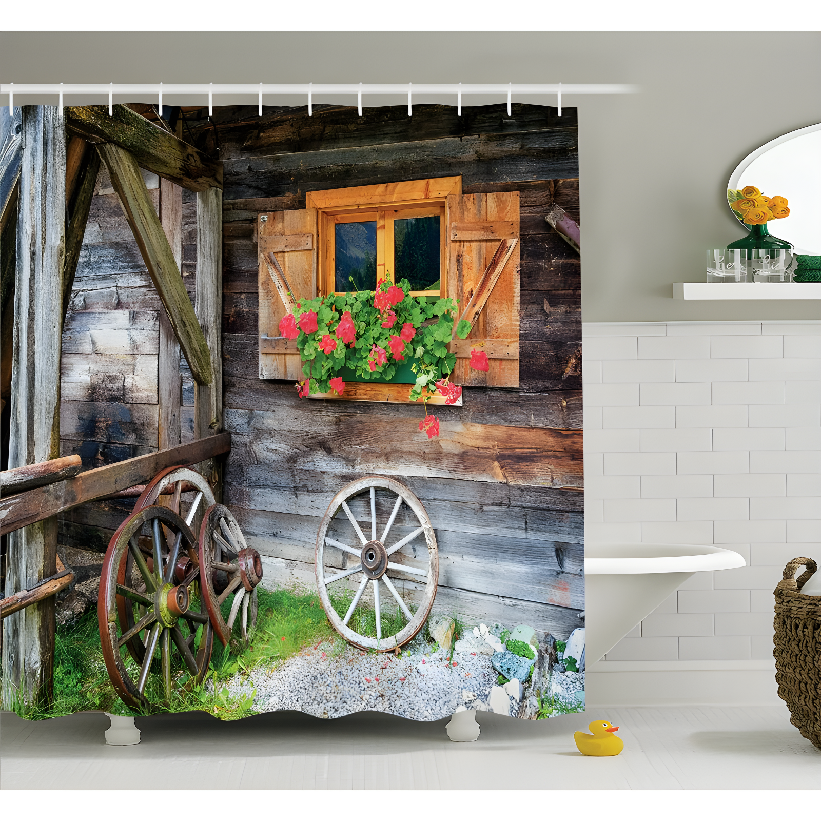 East Urban Home Shower Curtain with Hooks Included