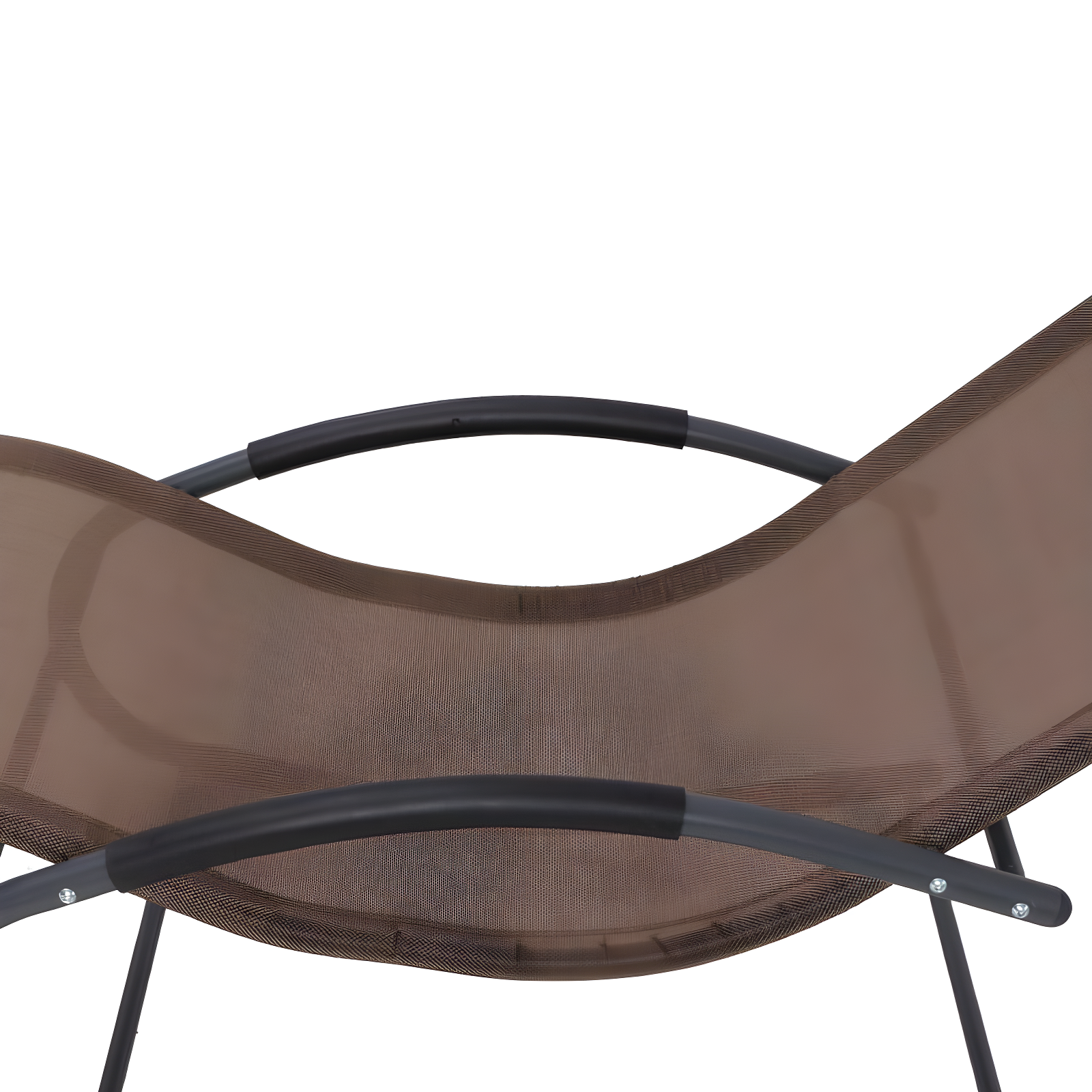 Outdoor Curved Rocker Chaise Lounge Chair with Pillow - Brown - Crestlive Products: UV & Fade-Resistant, Steel Frame Patio Furniture