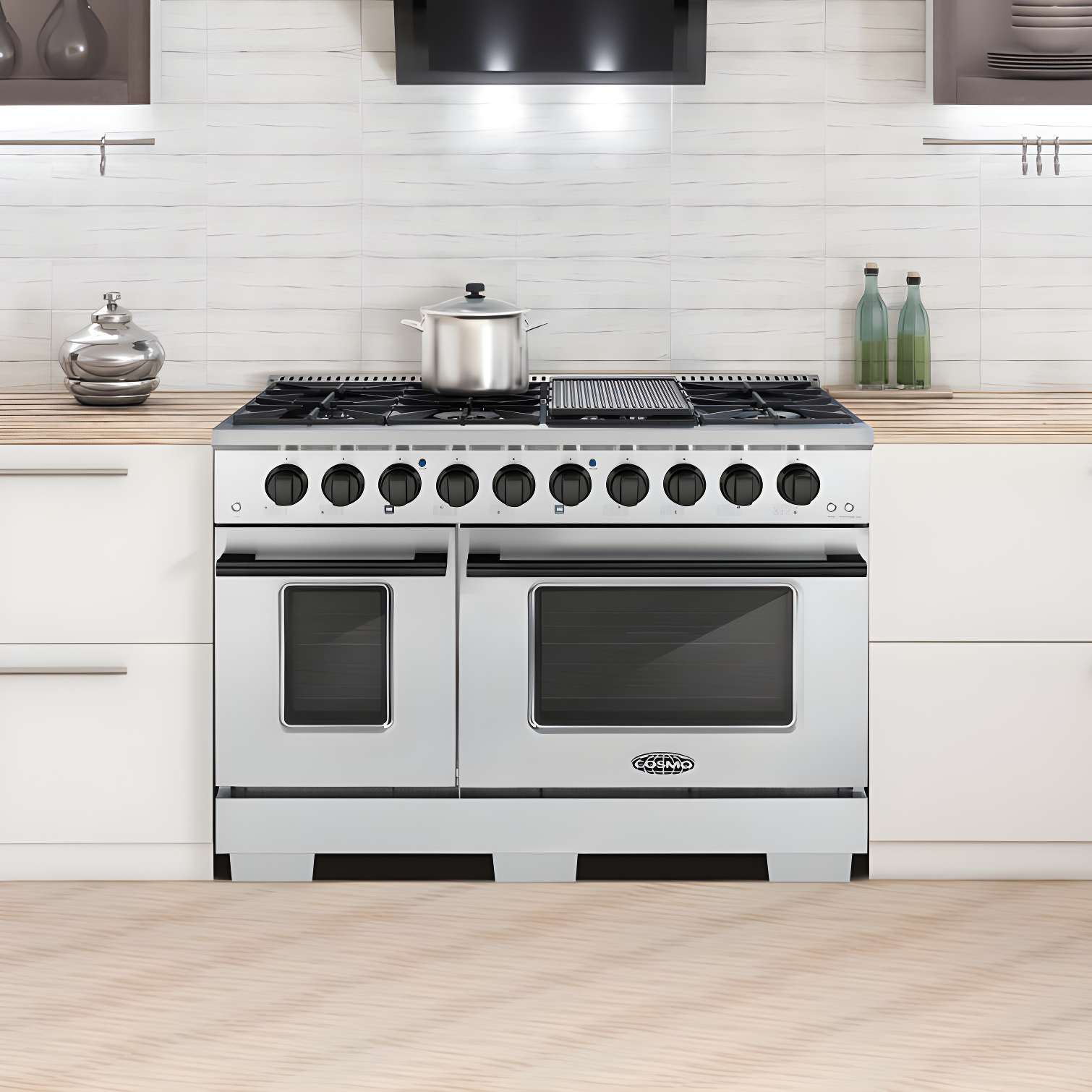 Cosmo 48" 5.5 Cubic Feet Smart Natural Gas Free Standing Range with 8 Burners