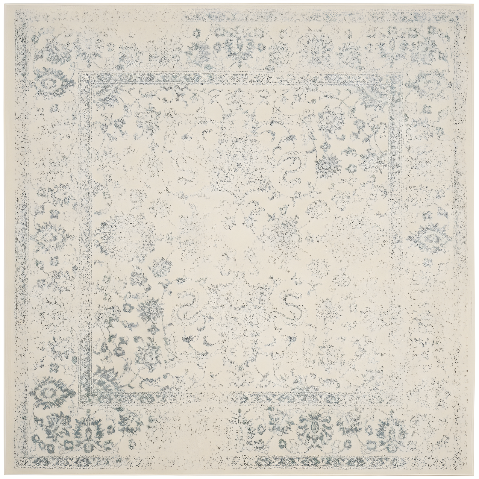 Adirondack ADR109 Machine Made Indoor Area Rug - Ivory/Slate - 6'x6' - Safavieh