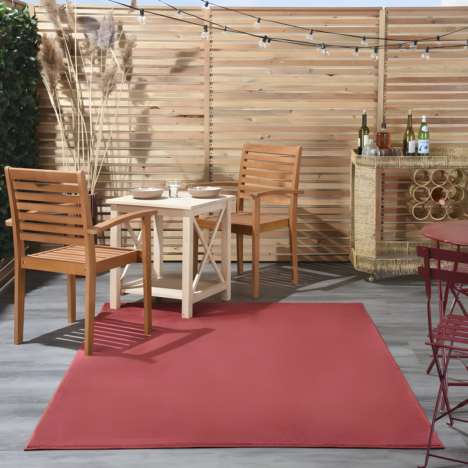 Nourison Essentials Easy Care Indoor Outdoor Area Rug - Brick Red 4' x 6'
