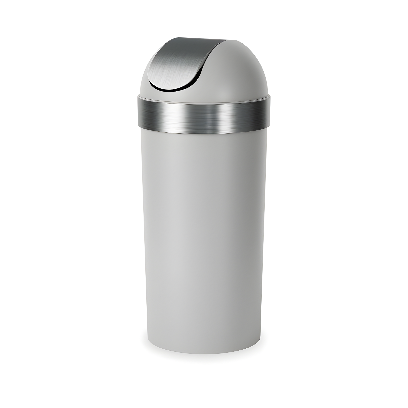 Umbra 16.5gal Venti Can Gray/Nickel: Indoor Swing-Top Trash Can, Polypropylene, 35" Height, 14.6" Width, 5.6 lbs