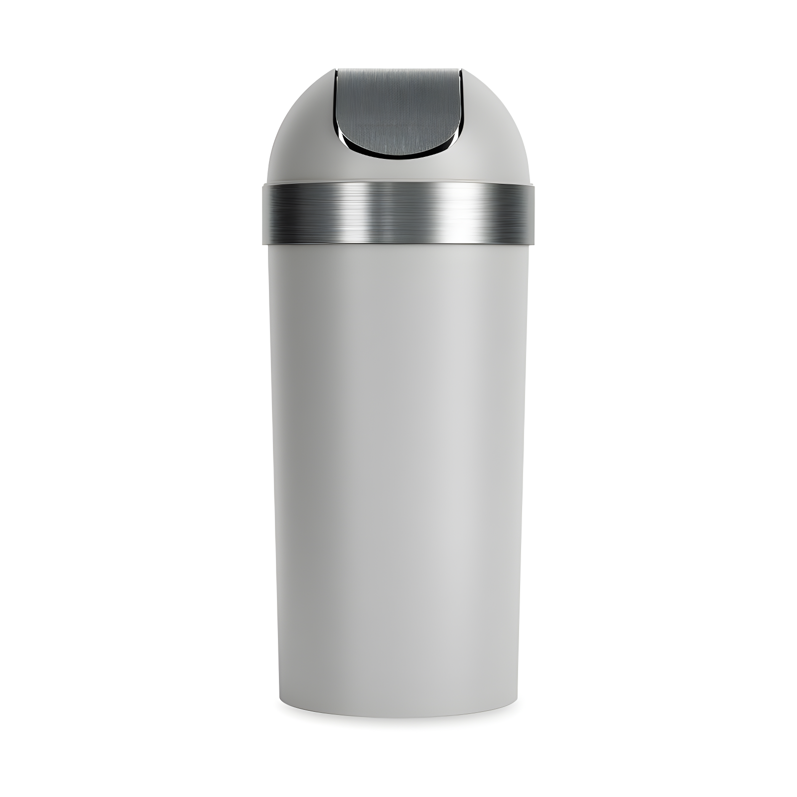 Umbra 16.5gal Venti Can Gray/Nickel: Indoor Swing-Top Trash Can, Polypropylene, 35" Height, 14.6" Width, 5.6 lbs
