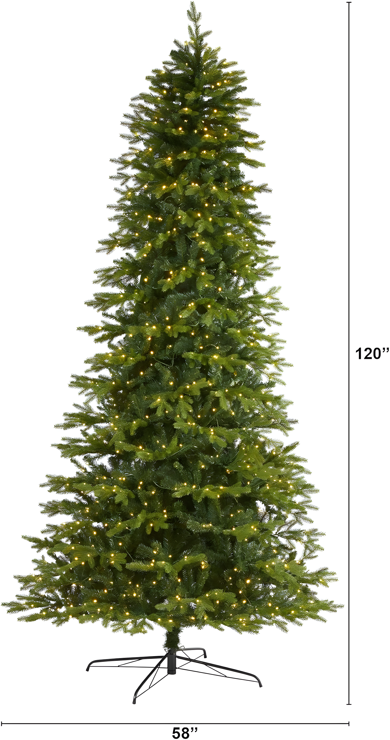 XINHAO 10ft. Belgium Fir Natural Look Artificial Christmas Tree with 1050 Clear LED Lights
