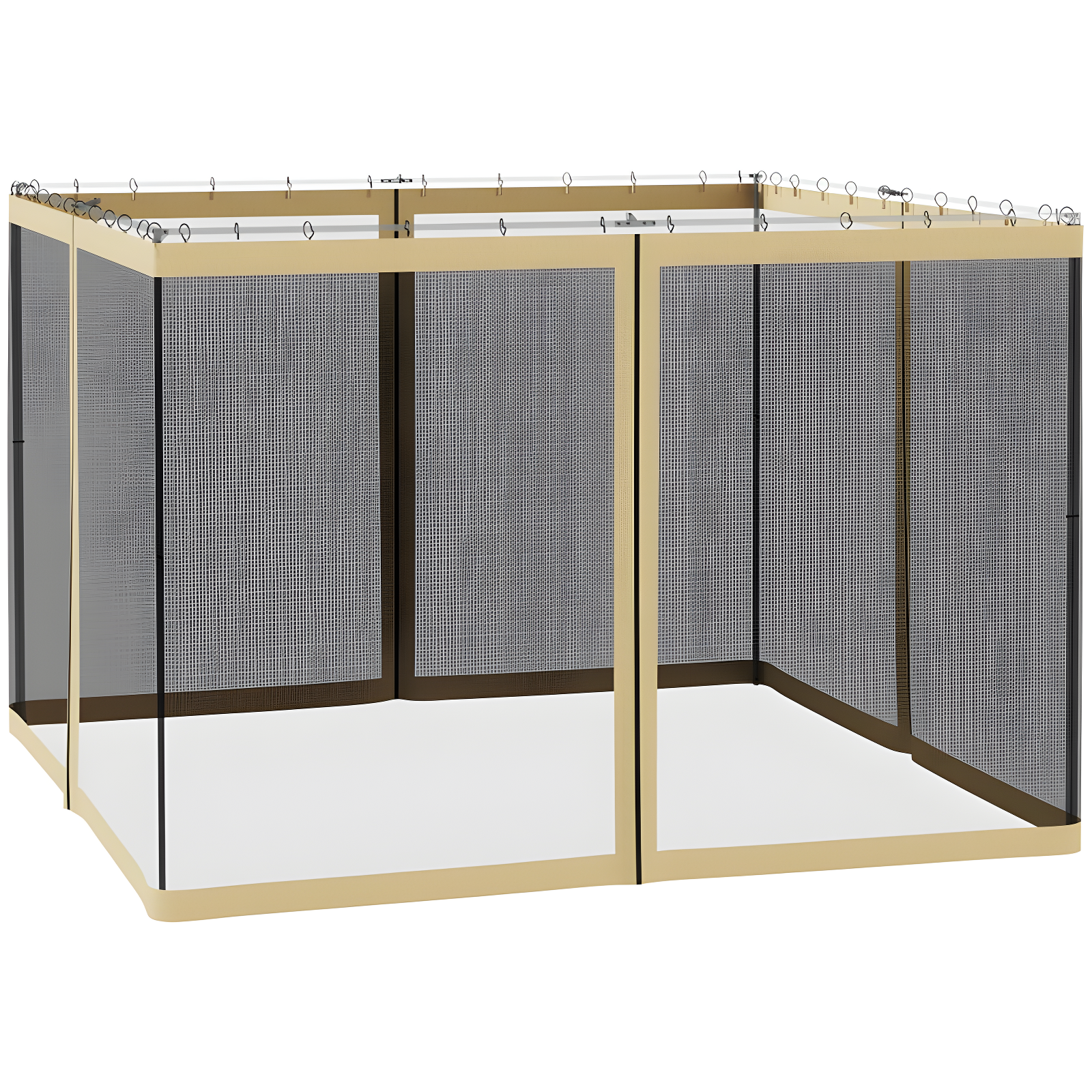 Outsunny 10' x 10' Replacement Mesh Sidewall Netting for Patio Gazebos and Canopy Tents with Zippers (Sidewall Only), Beige