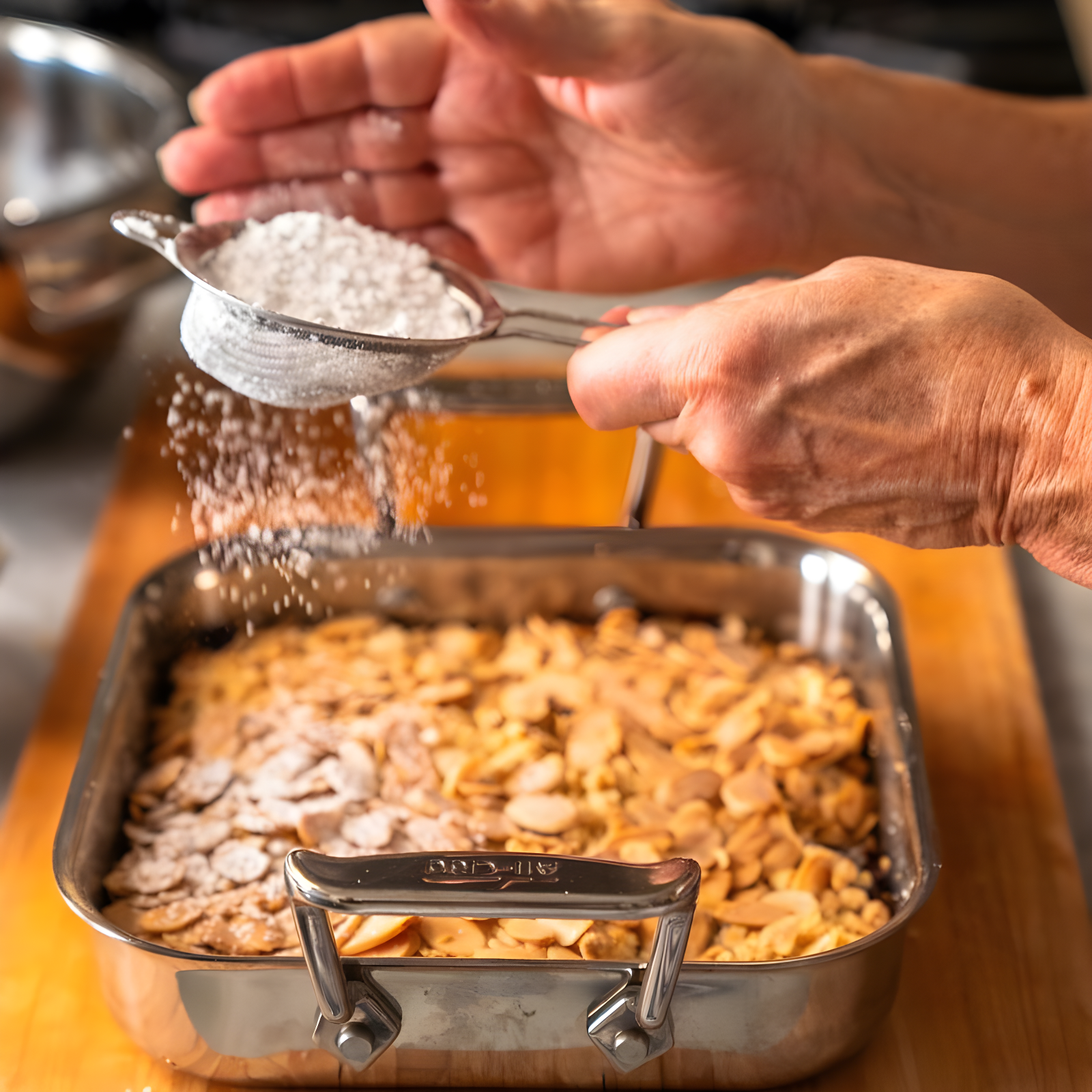 All-Clad 8" Stainless Steel Square Baker with Lid, Gourmet Accessories, Silver