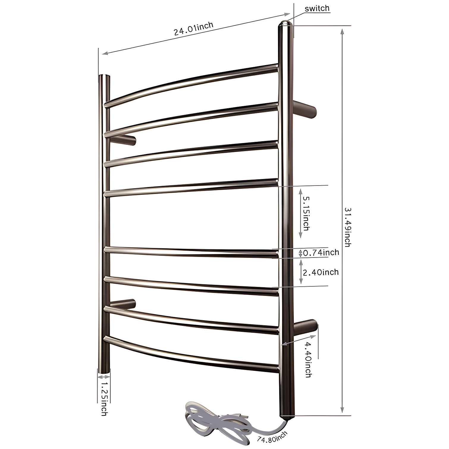 Curved Towel Rail Towel Warmer