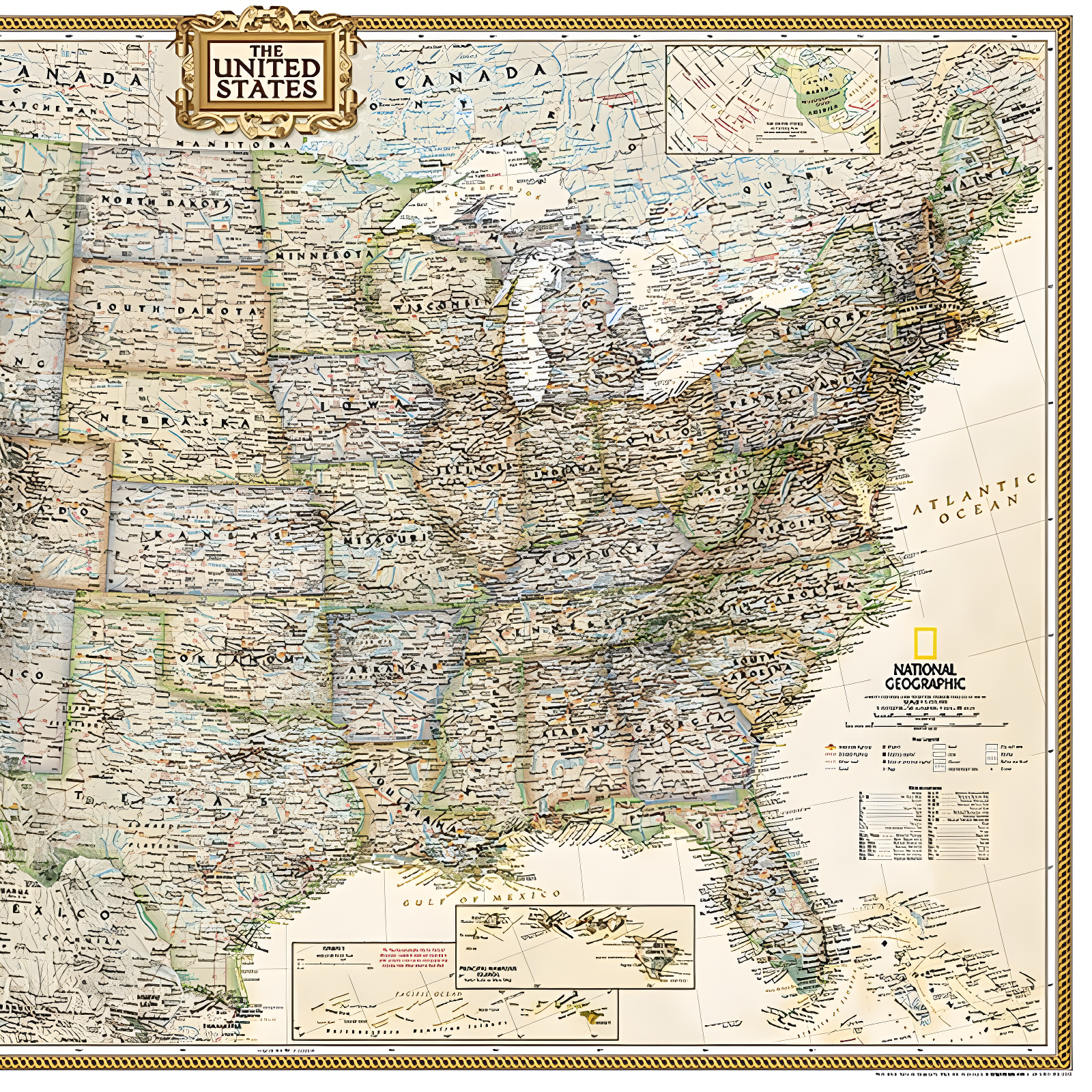 United States Executive Wall Map
