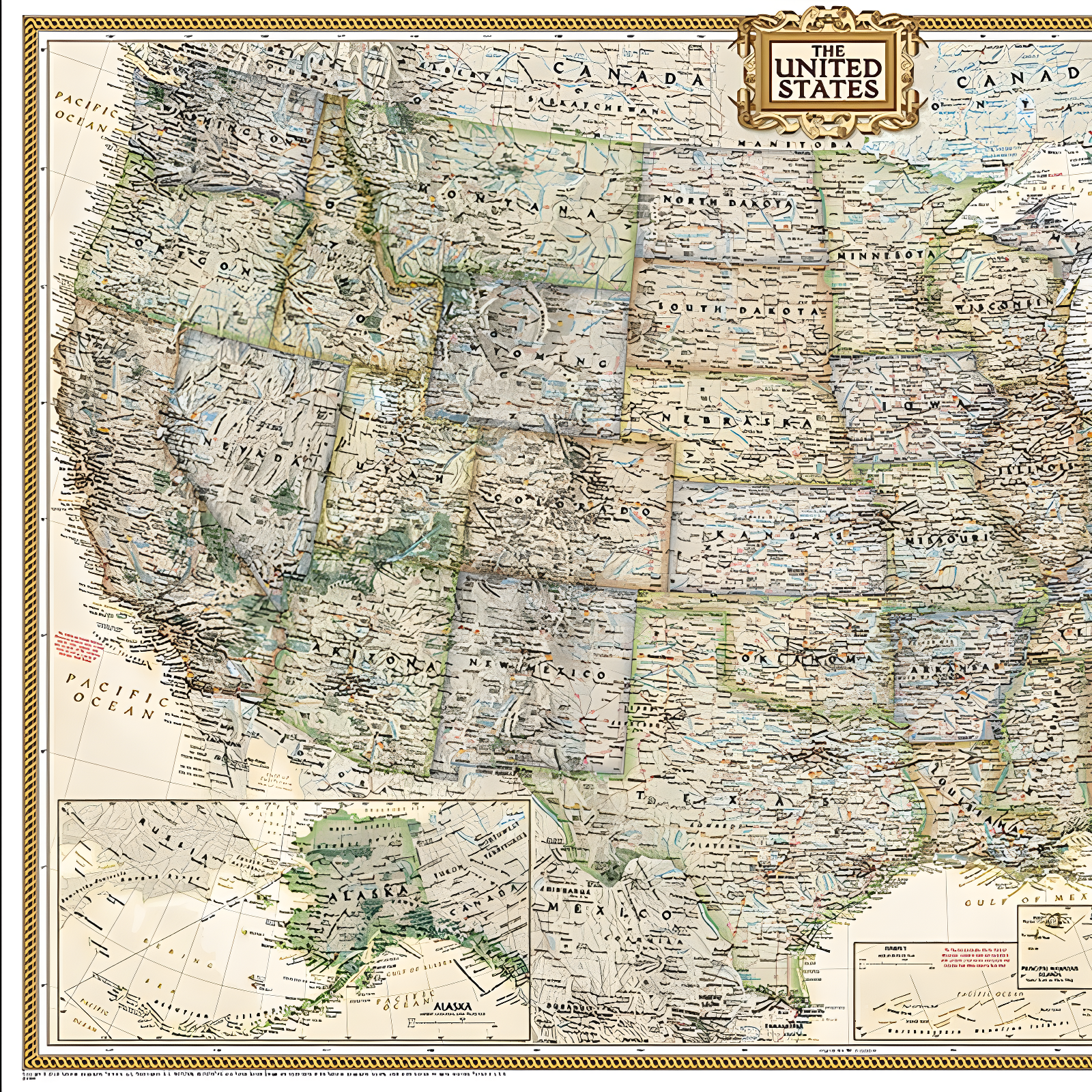 United States Executive Wall Map