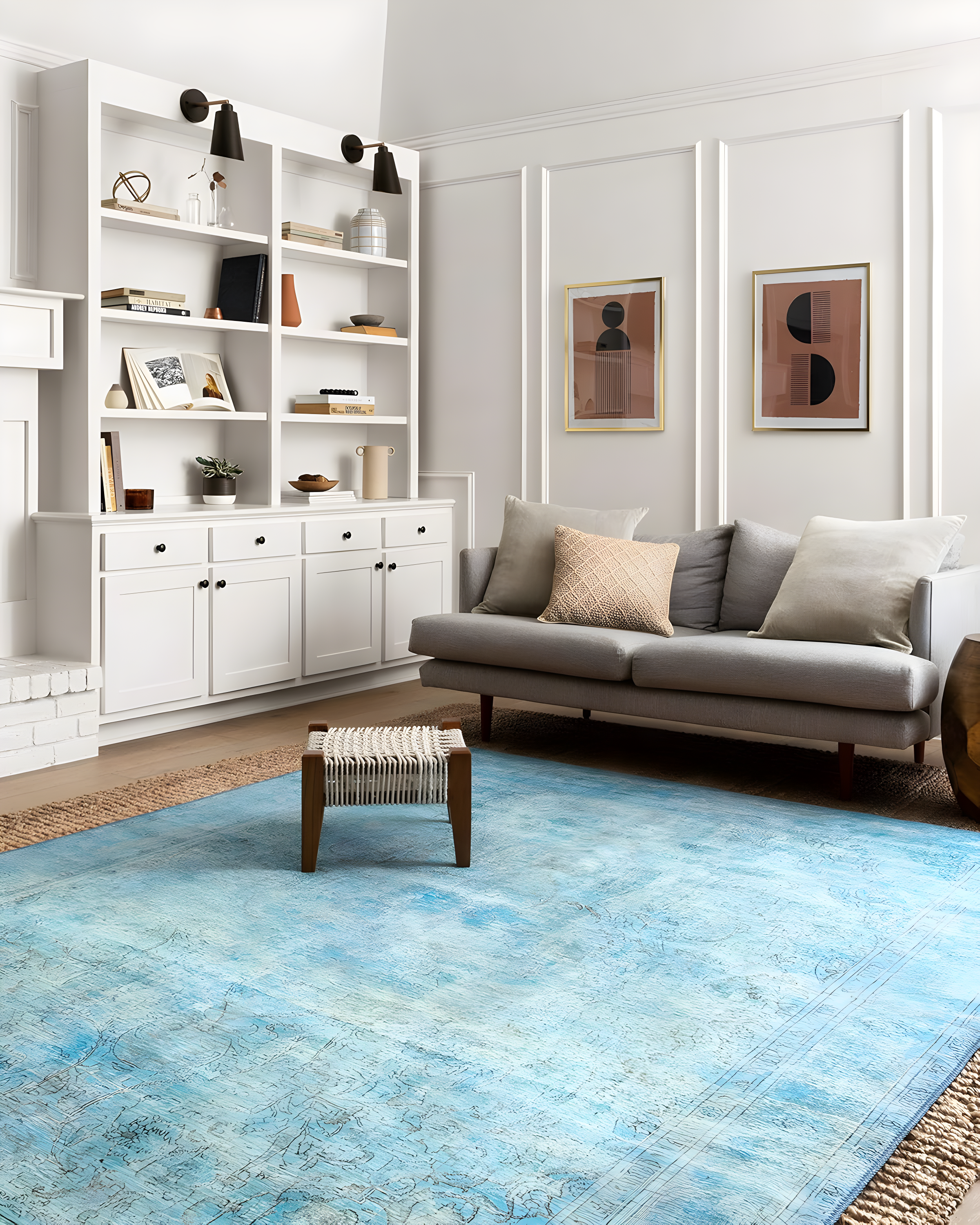 Loloi II Loren Collection LQ-08 Aqua Oriental Area Rug 2'-3" x 3'-9"