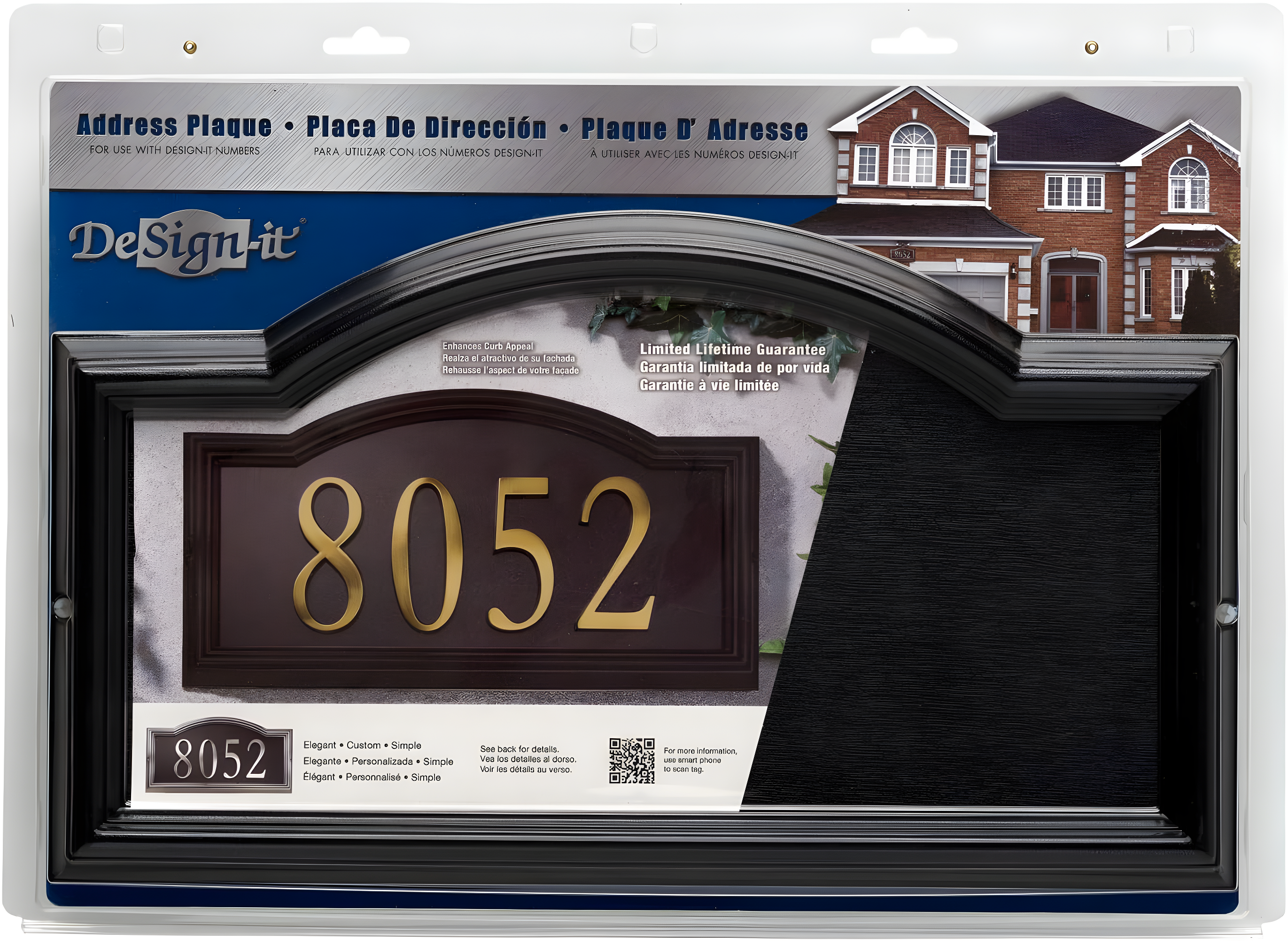 Black Metal Arch Address Plaque Frame
