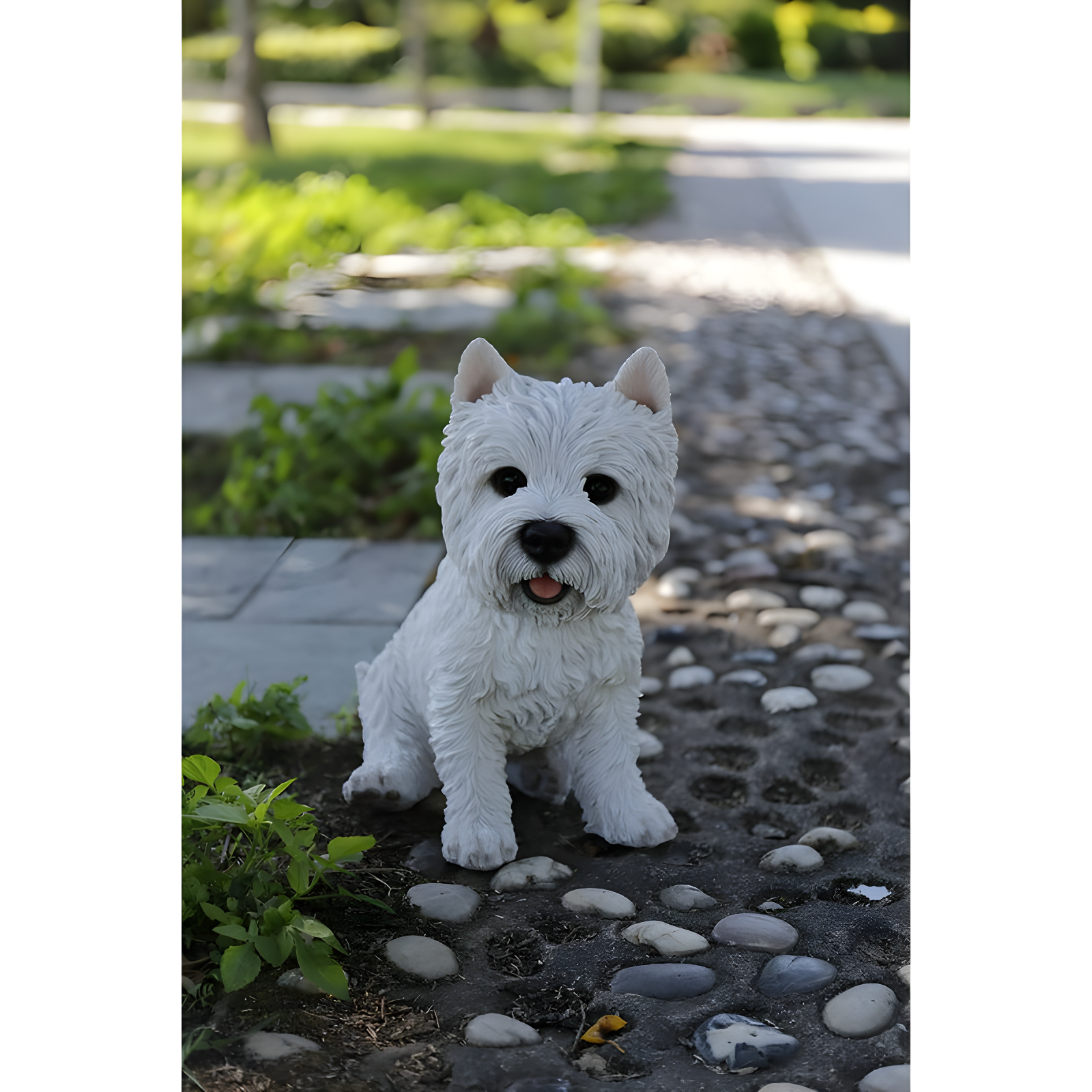 Hi-Line Gift Ltd. Sitting White Terrier Dog Statue