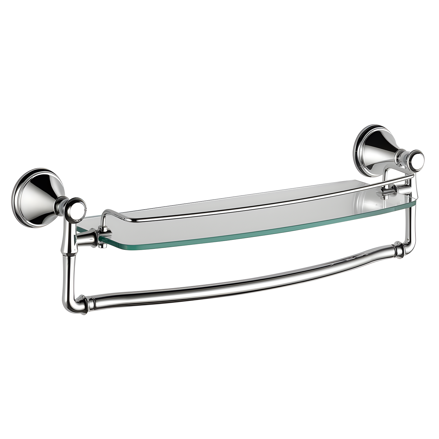 Delta Cassidy 18 in. Glass Shelf with Towel Bar