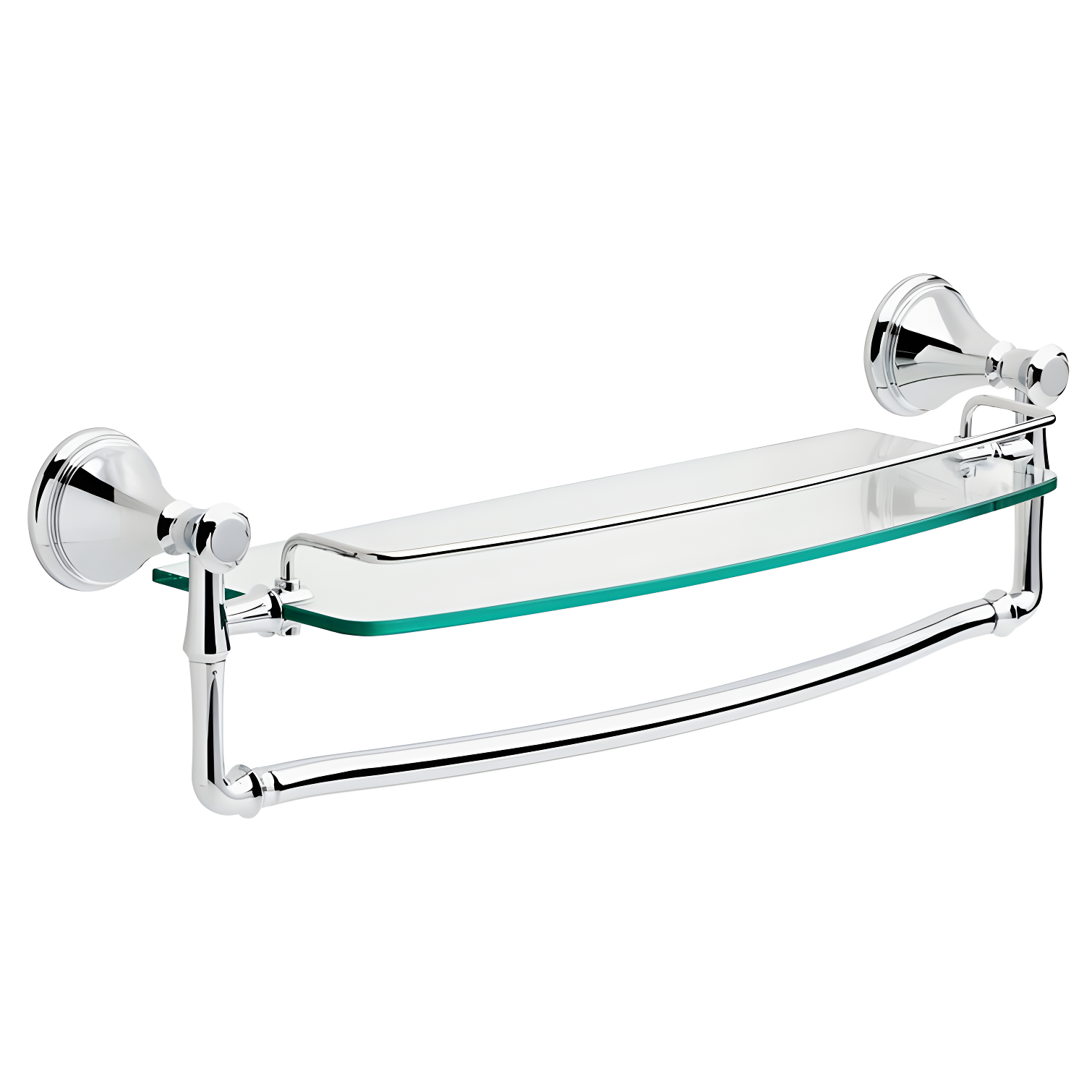 Delta Cassidy 18 in. Glass Shelf with Towel Bar