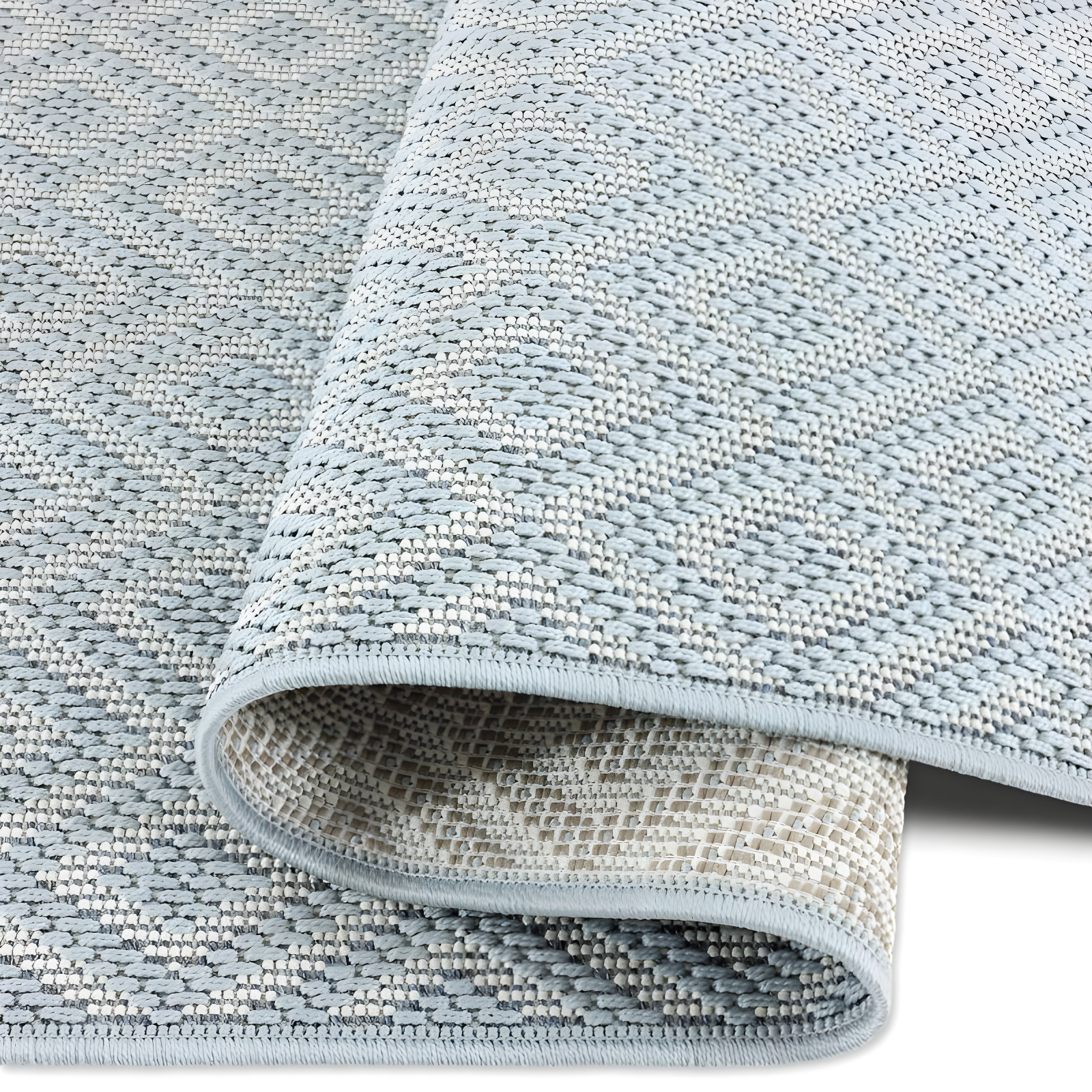 6'6" x 9'6" Tripoli Lydia Indoor/Outdoor Rug Blue/Cream - Home Dynamix: UV & Stain Resistant, Woven
