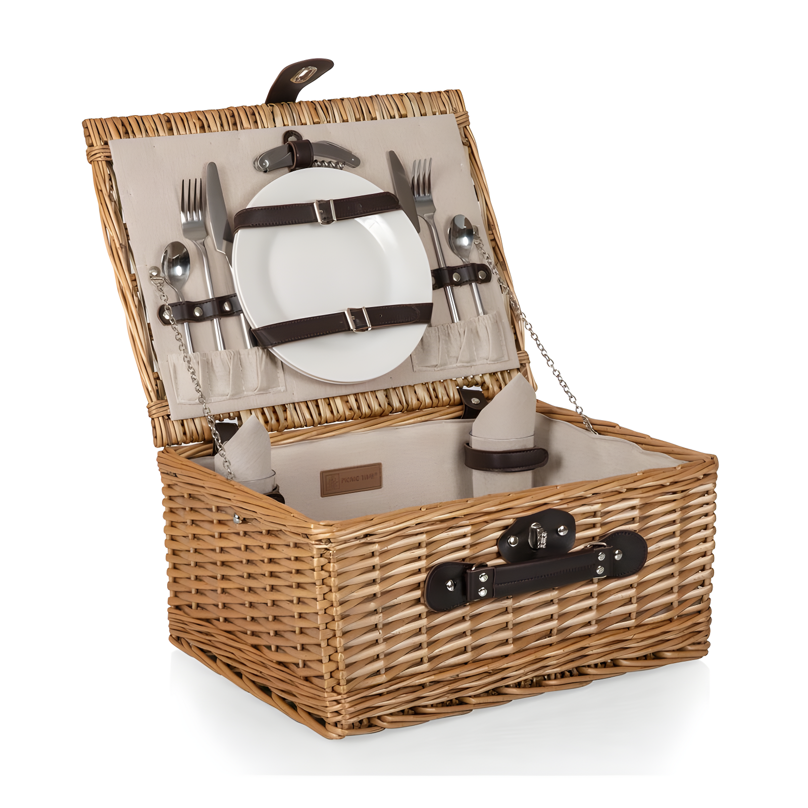 Picnic Time Classic Willow Wicker Picnic Basket - Romantic Picnic