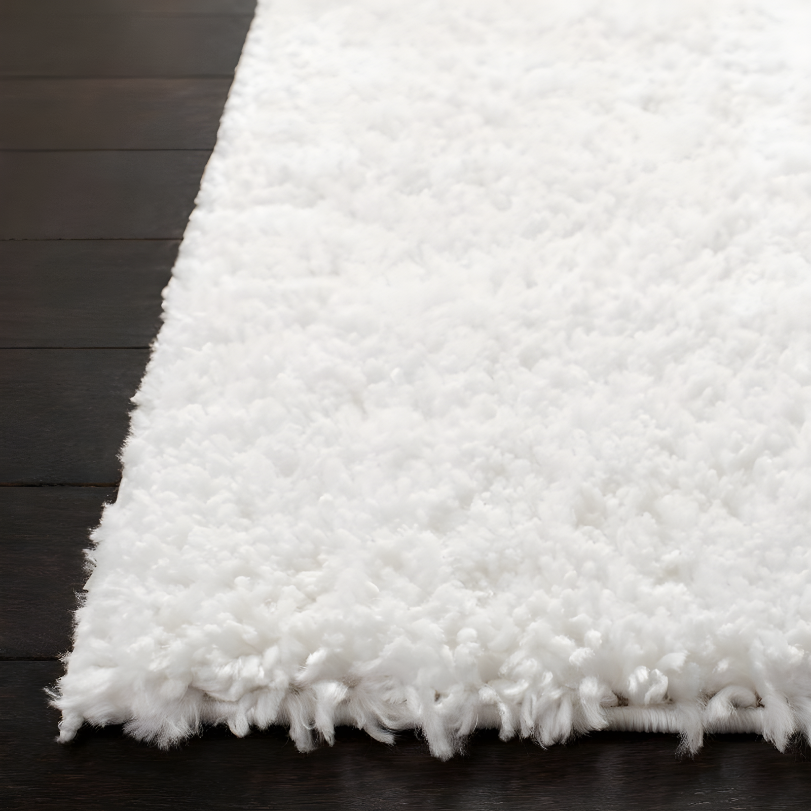 August Shag 900 AUG900 Power Loomed Indoor Runner Rug - White - 2'3"x6' - Safavieh