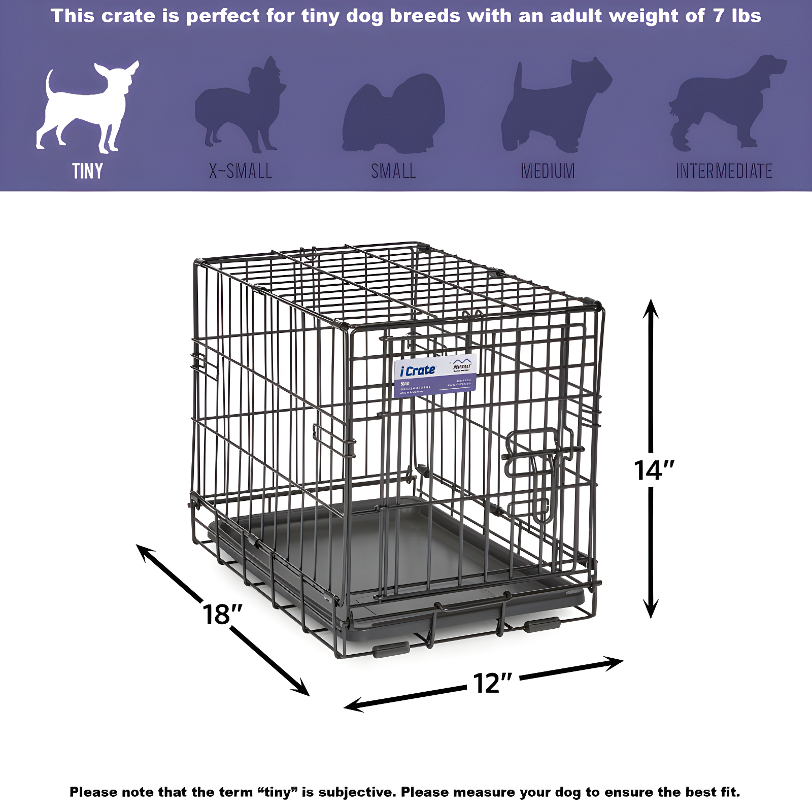 MidWest Homes for Pets Newly Enhanced Single Door iCrate Dog Crate Includes Divider Panel