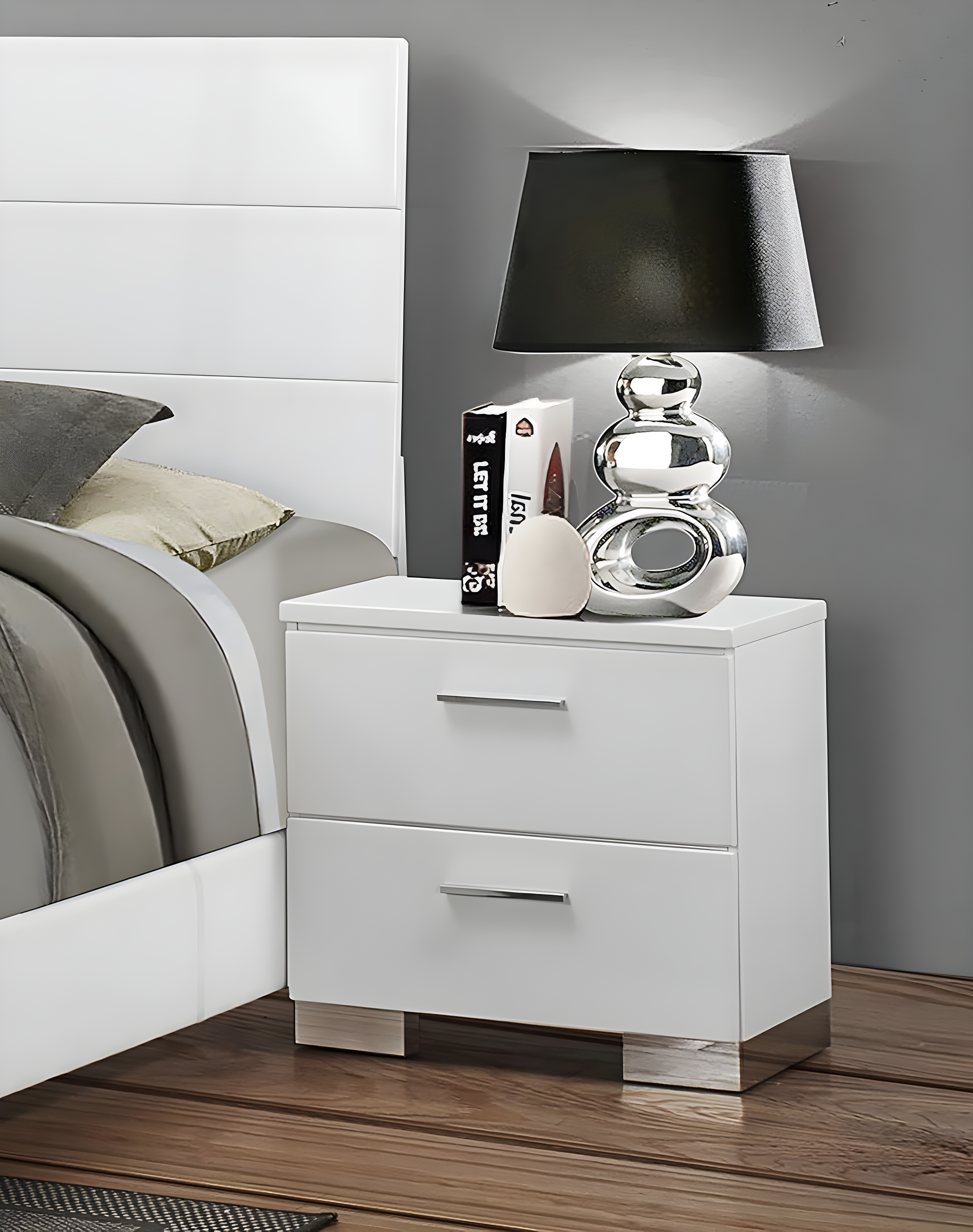 Coaster 203502 Home Furnishings Night Stand, Glossy White