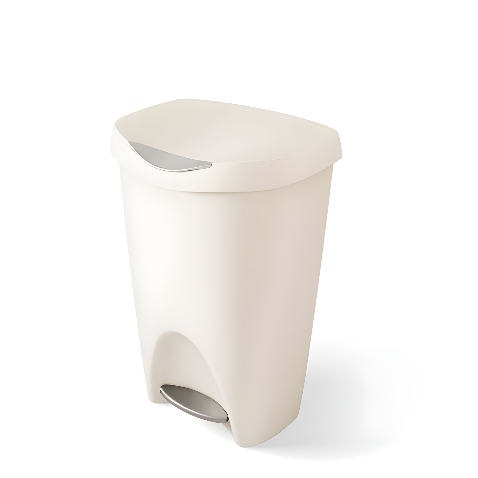 Umbra 13gal Brim Step Trash Can Sand: Kitchen Trash Can, Quiet Closing Lid, Polypropylene, Indoor, 50 Quart Capacity