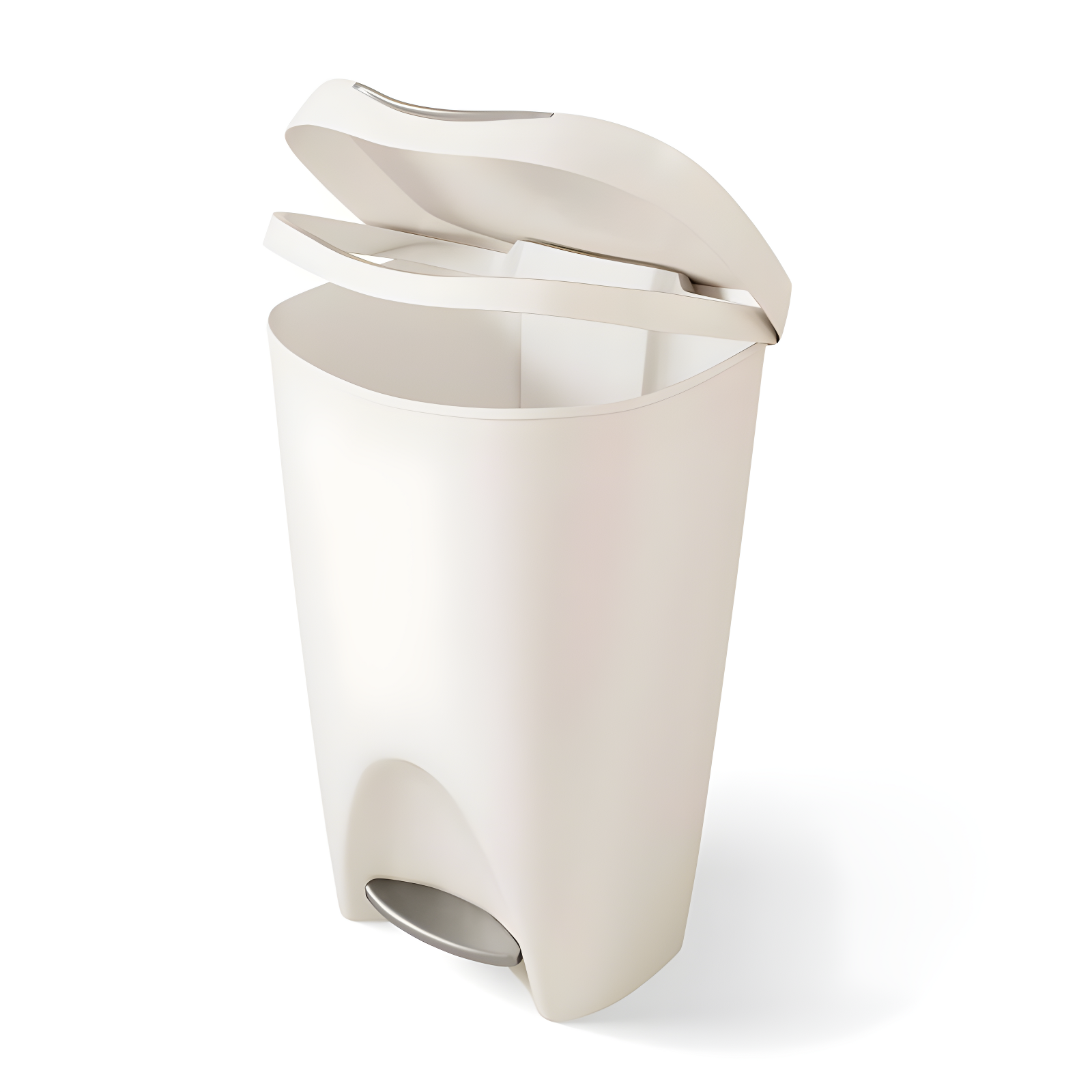 Umbra 13gal Brim Step Trash Can Sand: Kitchen Trash Can, Quiet Closing Lid, Polypropylene, Indoor, 50 Quart Capacity