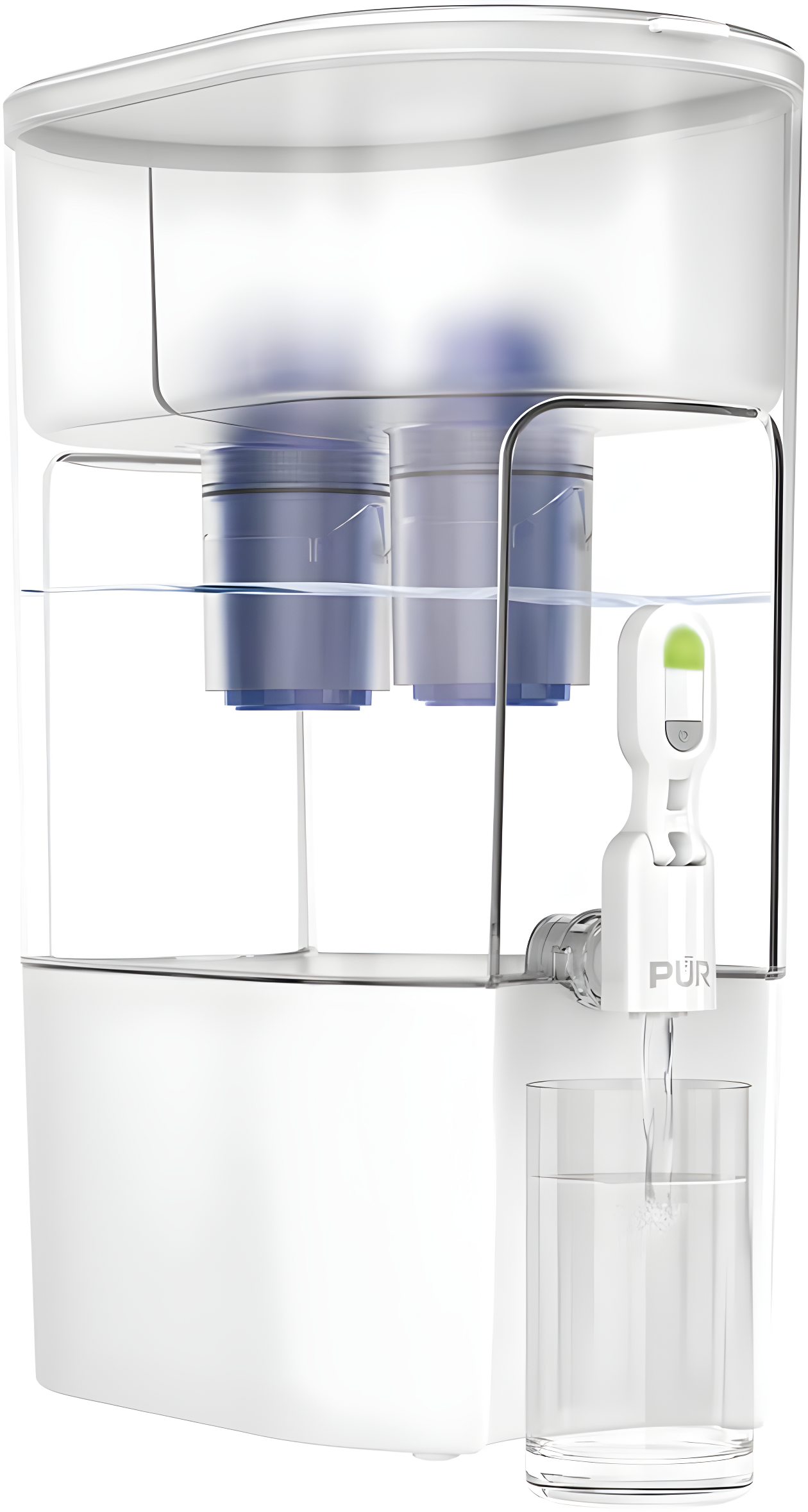 PUR 44 Cup XL Dispenser Filtration System with 2 Filters, W 12.5" x H 17" x L 7.7", White, PDI4000Z
