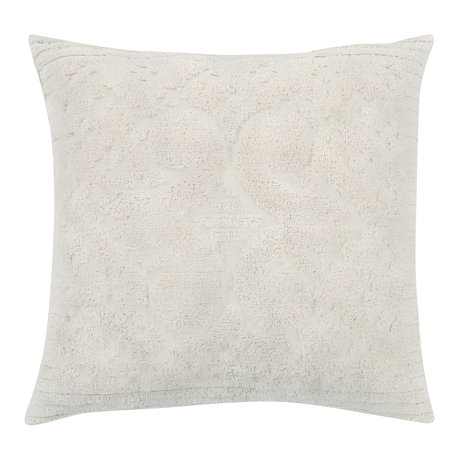 Better Trends Ashton – Luxurious 100% Cotton Tufted Euro Sham in Medallion Design, Super Soft & Lightweight, 26” x 26”, Ivory
