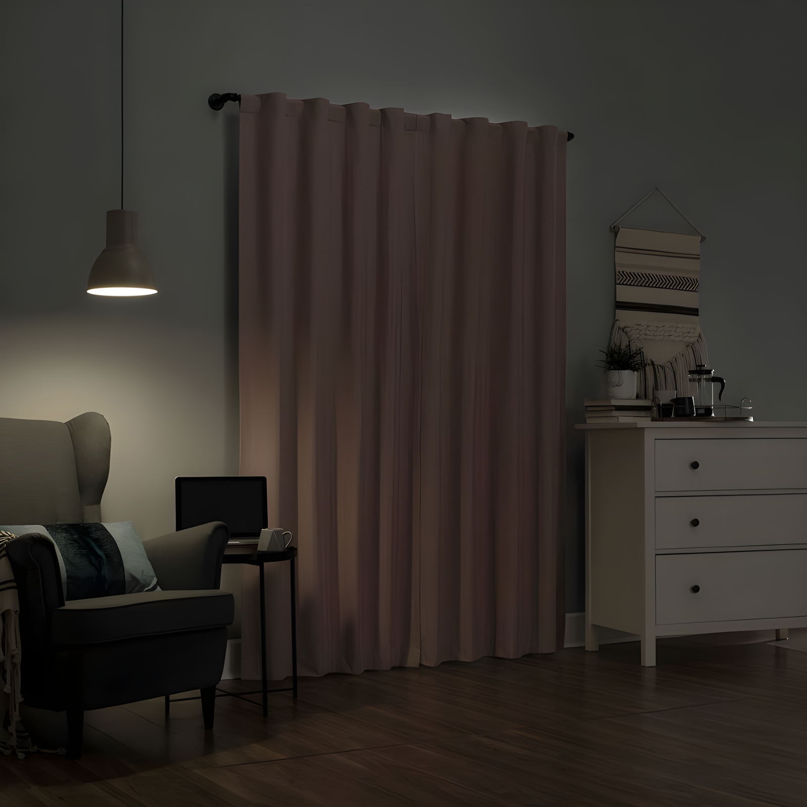 40"x63" Sun Zero 100% Blackout Cyrus Thermal Back Tab Curtain Panel Pink: Modern Solid Polyester Indoor Drapery