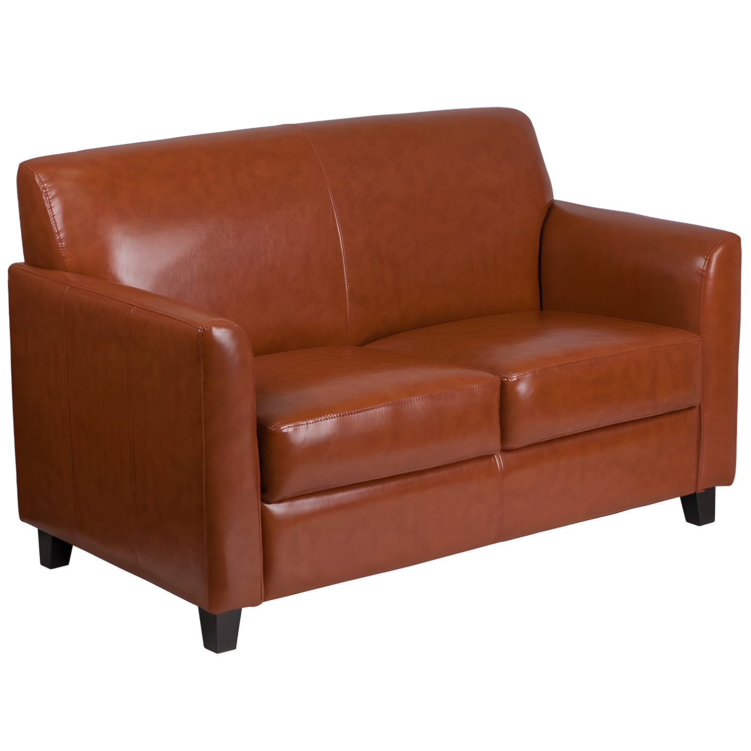 Hercules Junkersfeld 52" Modern LeatherSoft Upholstered Reception Loveseat
