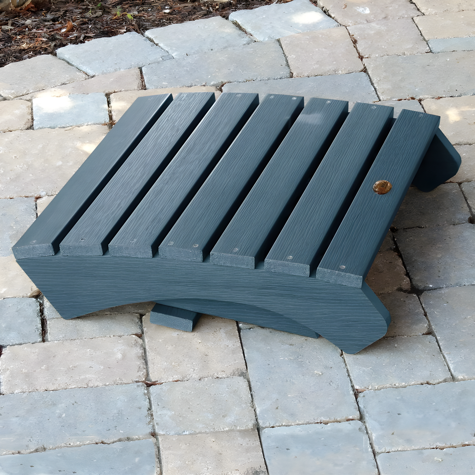 Folding Adirondack Patio Ottoman Nantucket Blue - highwood: Weather-Resistant Poly Lumber, Stainless Steel Hardware