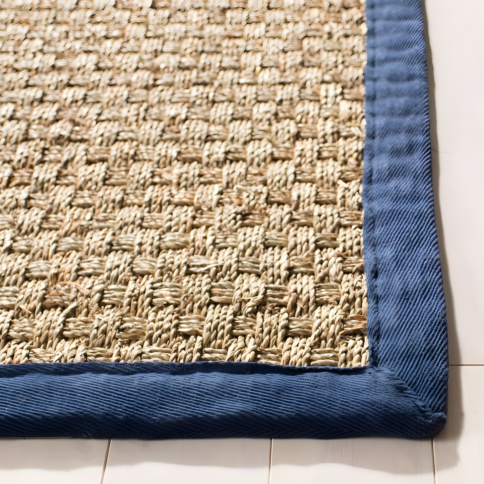 Natural Fiber NF114 Power Loomed Indoor Accent Rug - Natural/Blue - 3'x5' - Safavieh.