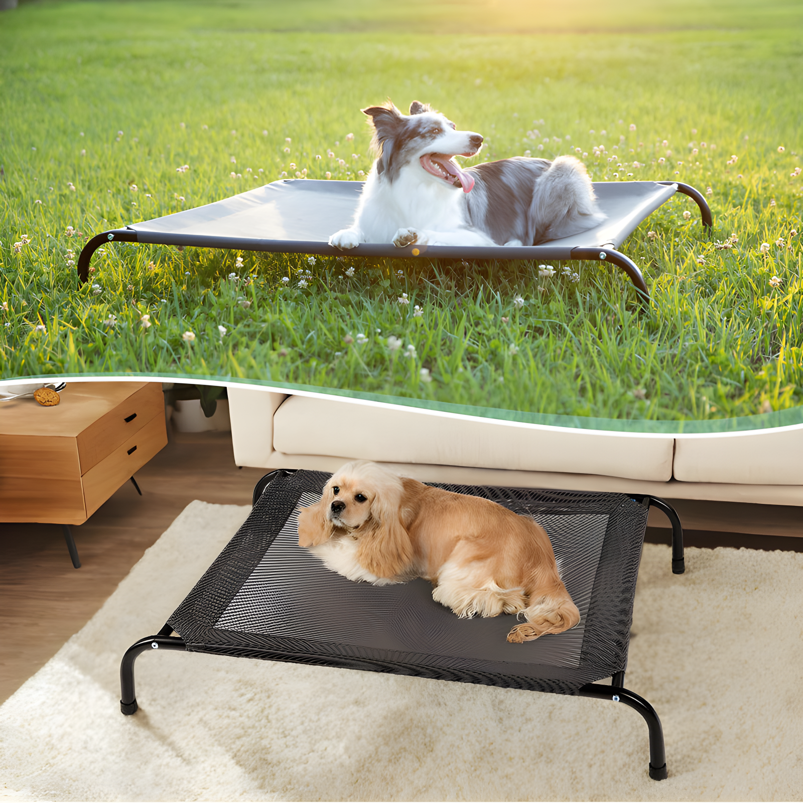 Tucker Murphy Pet™ 49 inches Dog Bed Cot for Large Dogs, Outdoor Raised Dog Bed