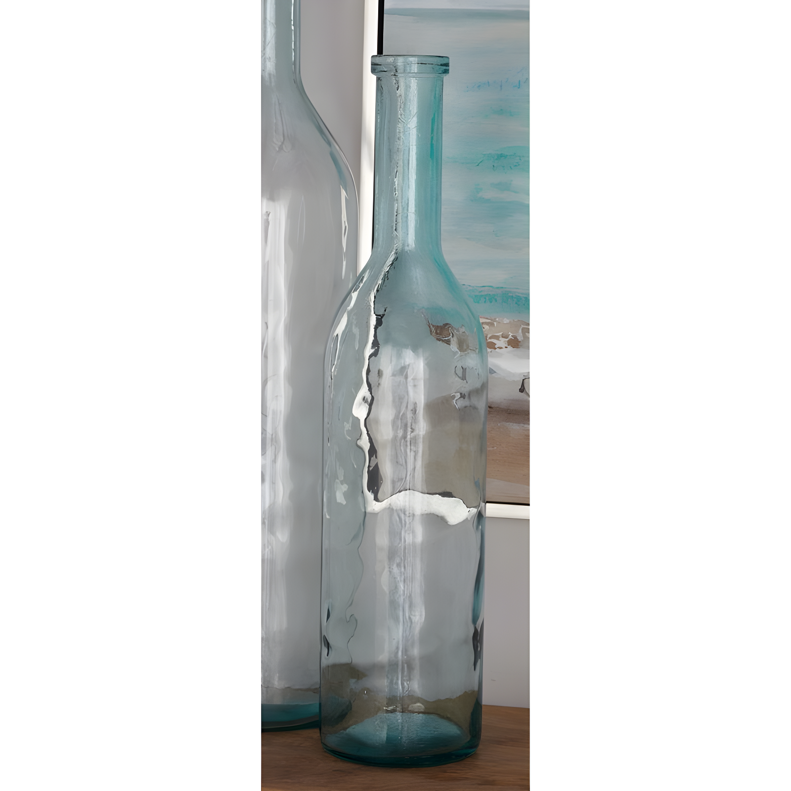 Highland Dunes Recycled Glass Handmade Spanish Decorative Blue Vase
