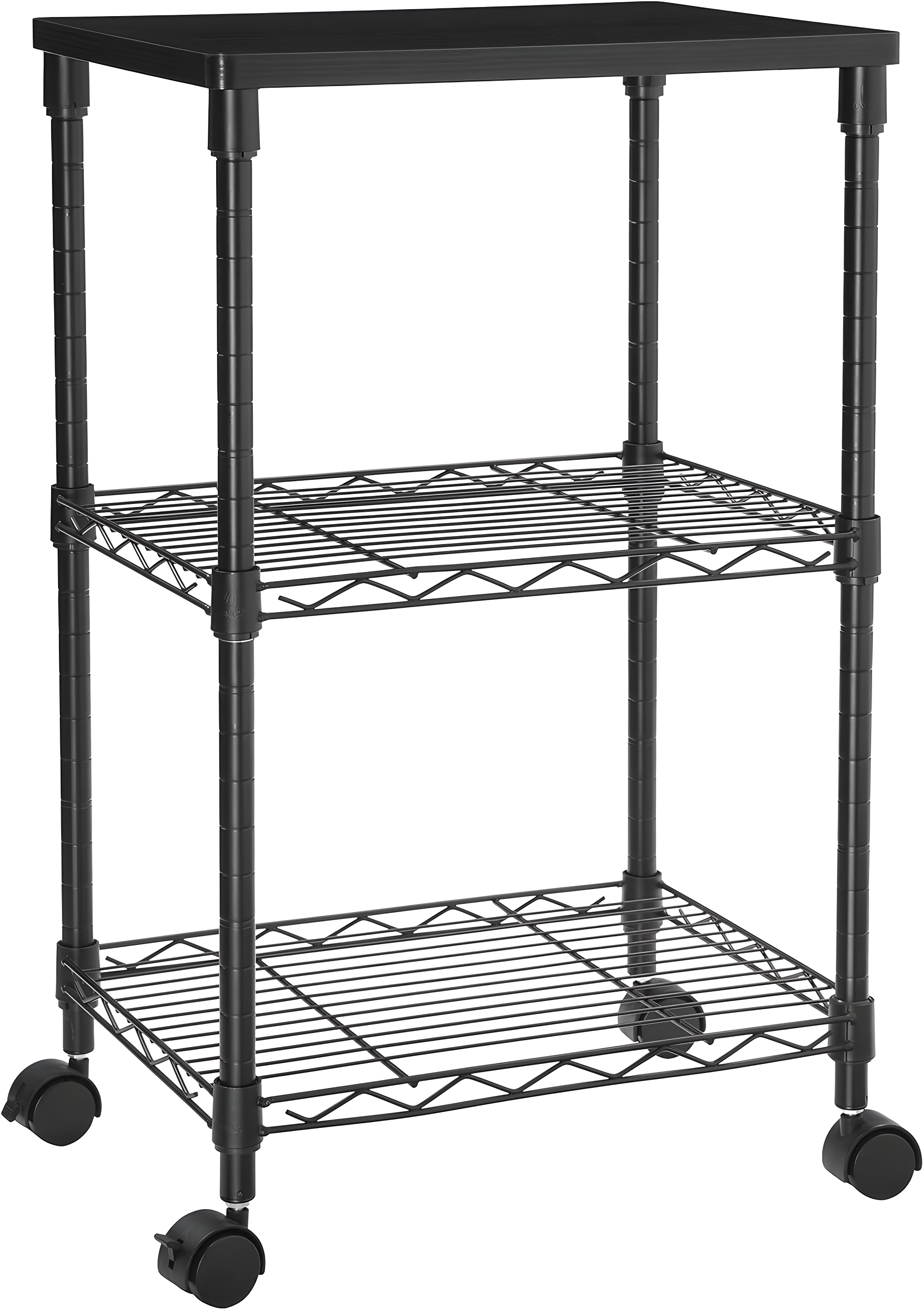 SONGMICS 3 Tier Wide Printer Stand with Wheels, Rolling Printer Table Cart with Metal Storage Shelf, for Home and Office, 16.1 x 12.2 x 26.8 Inches, Black ULGR303B01