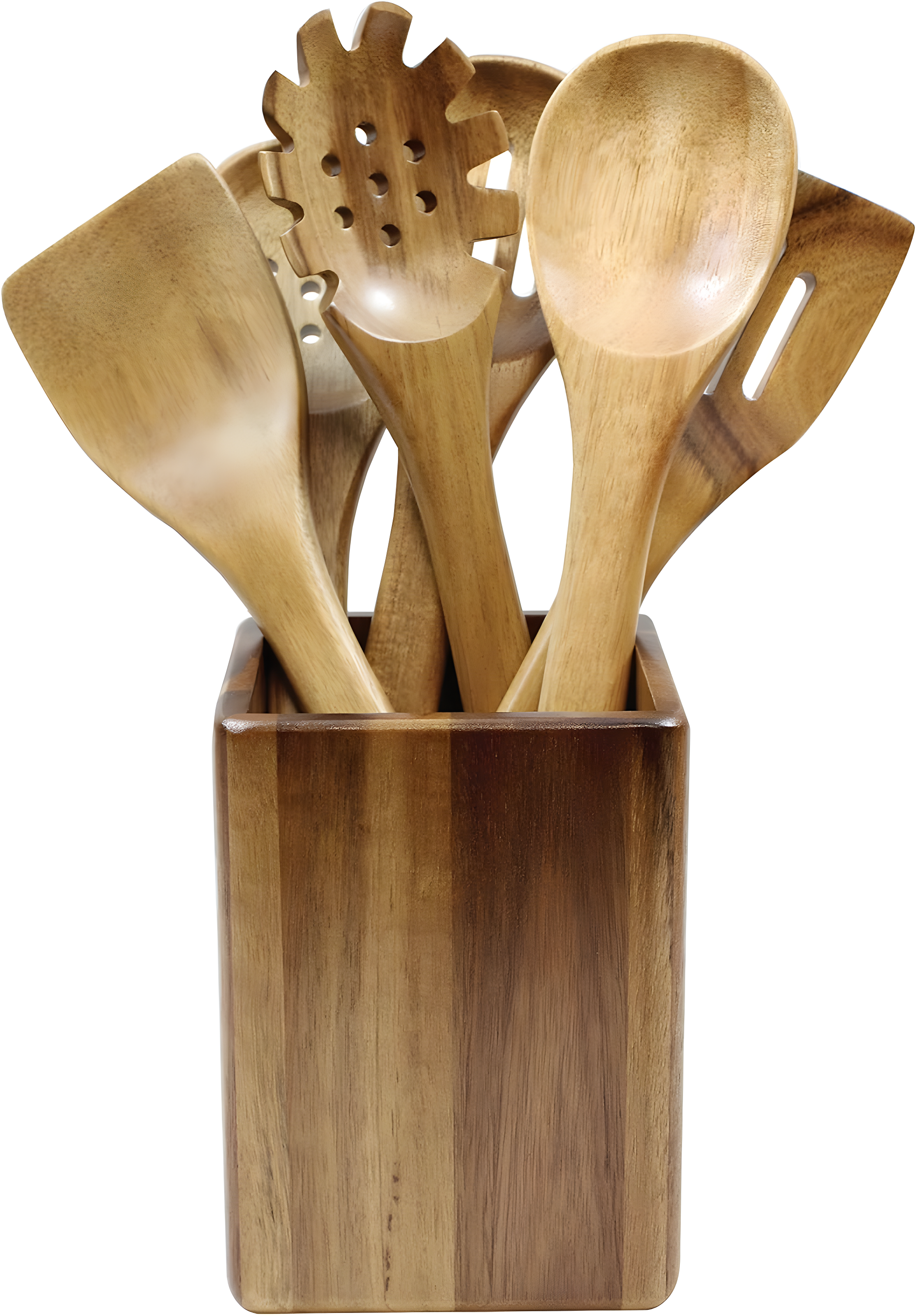 TableCraft Elements 6pc Acacia Kitchen Utensil Set with Holder