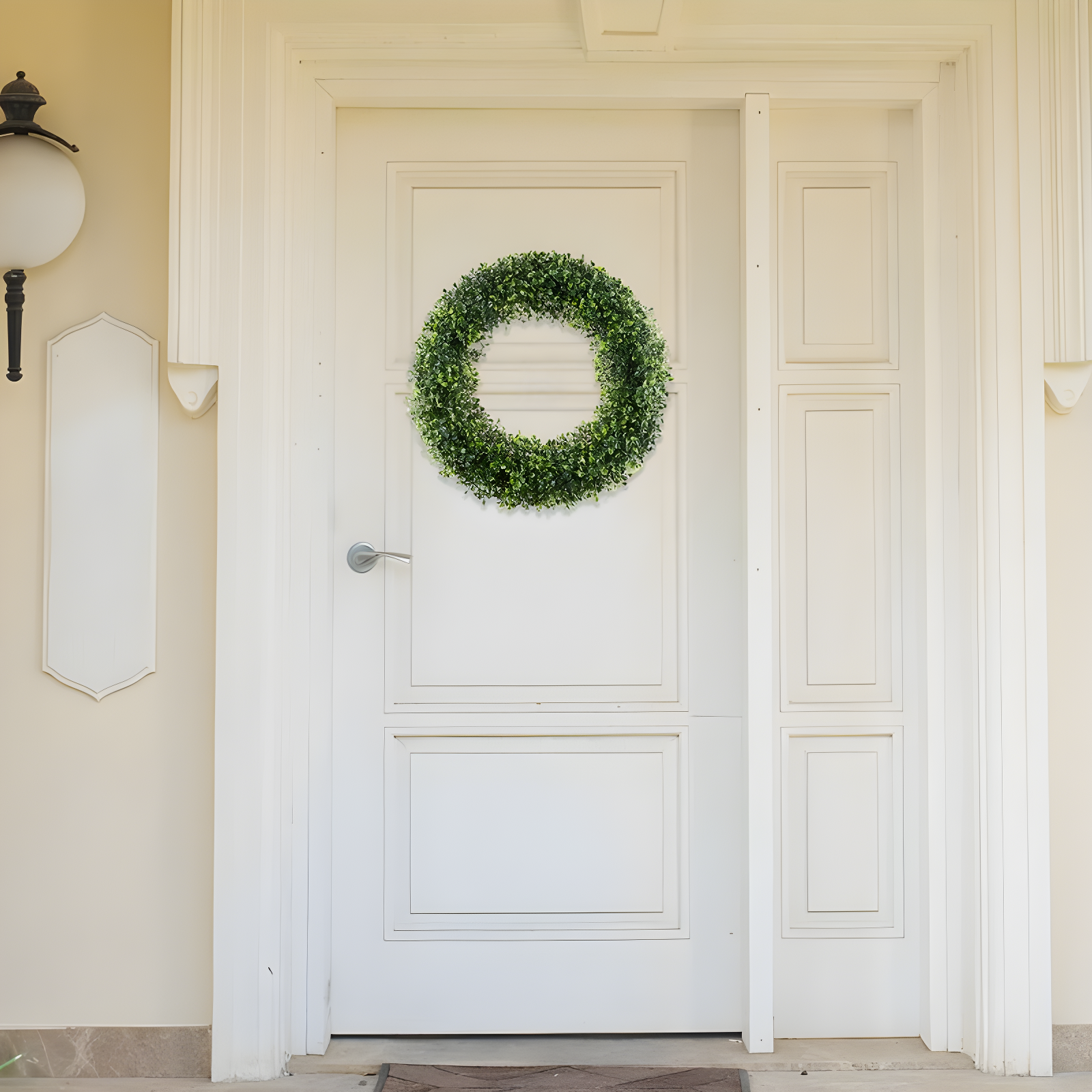Pure Garden 19.5" Faux Greenery Artificial Boxwood Wreath
