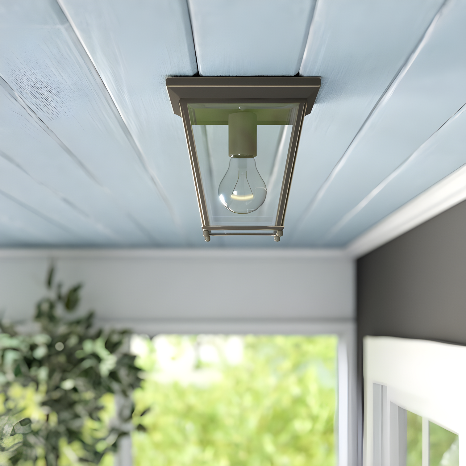 Calais Transparent Square Outdoor Flush Mount