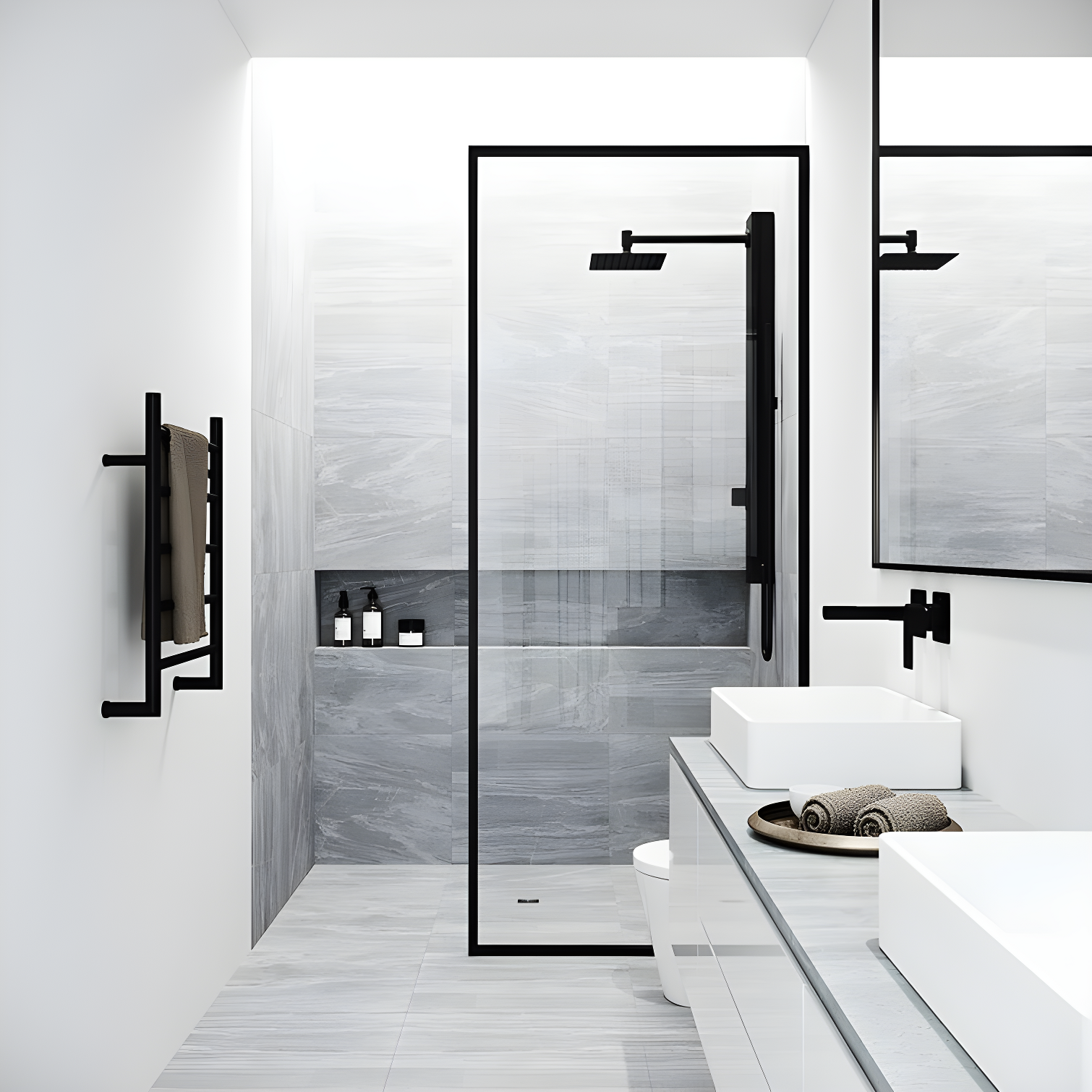 Orchid 39" H X 4" W 2-Jet Shower System with Hand Wand - Requires existing shower head connection