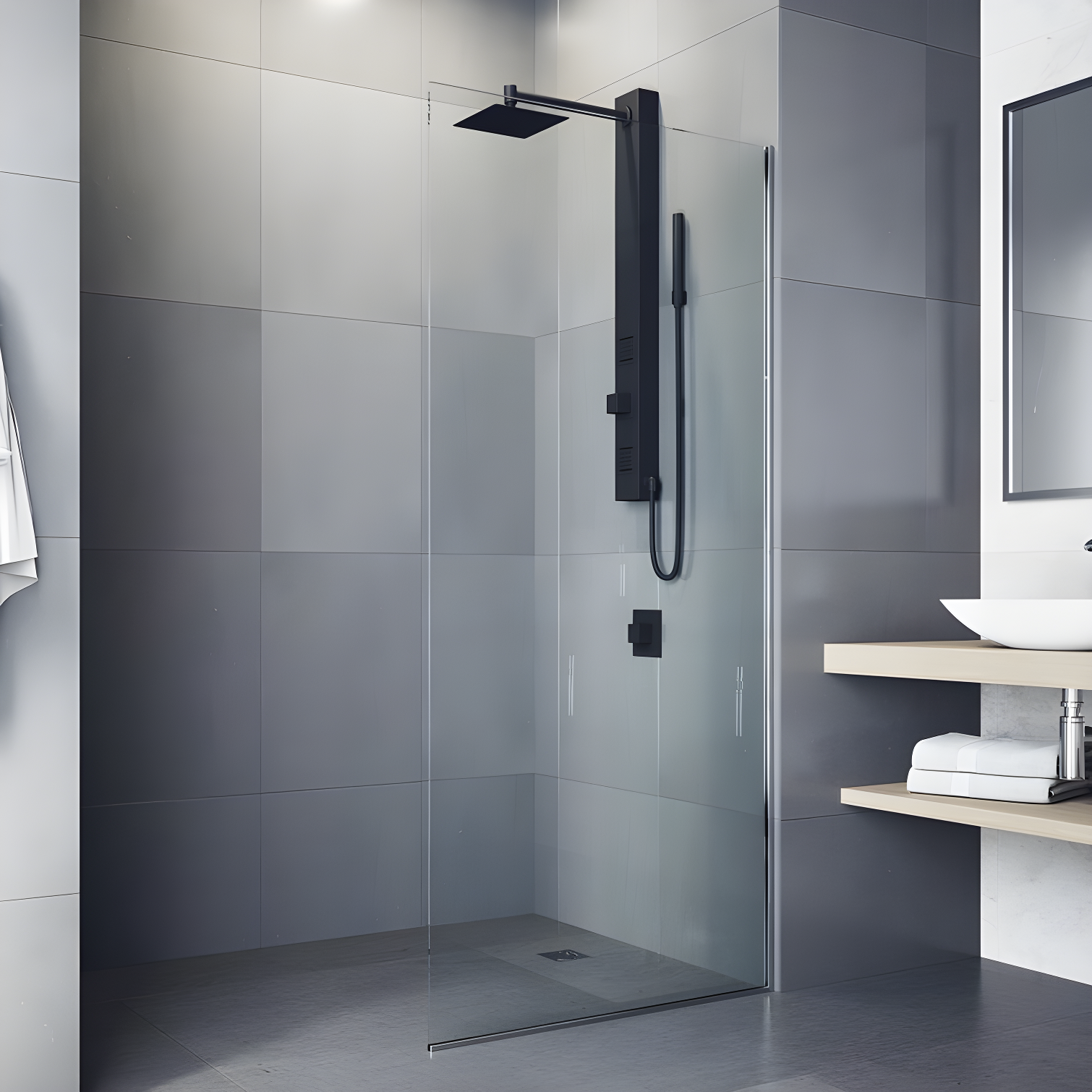Orchid 39" H X 4" W 2-Jet Shower System with Hand Wand - Requires existing shower head connection