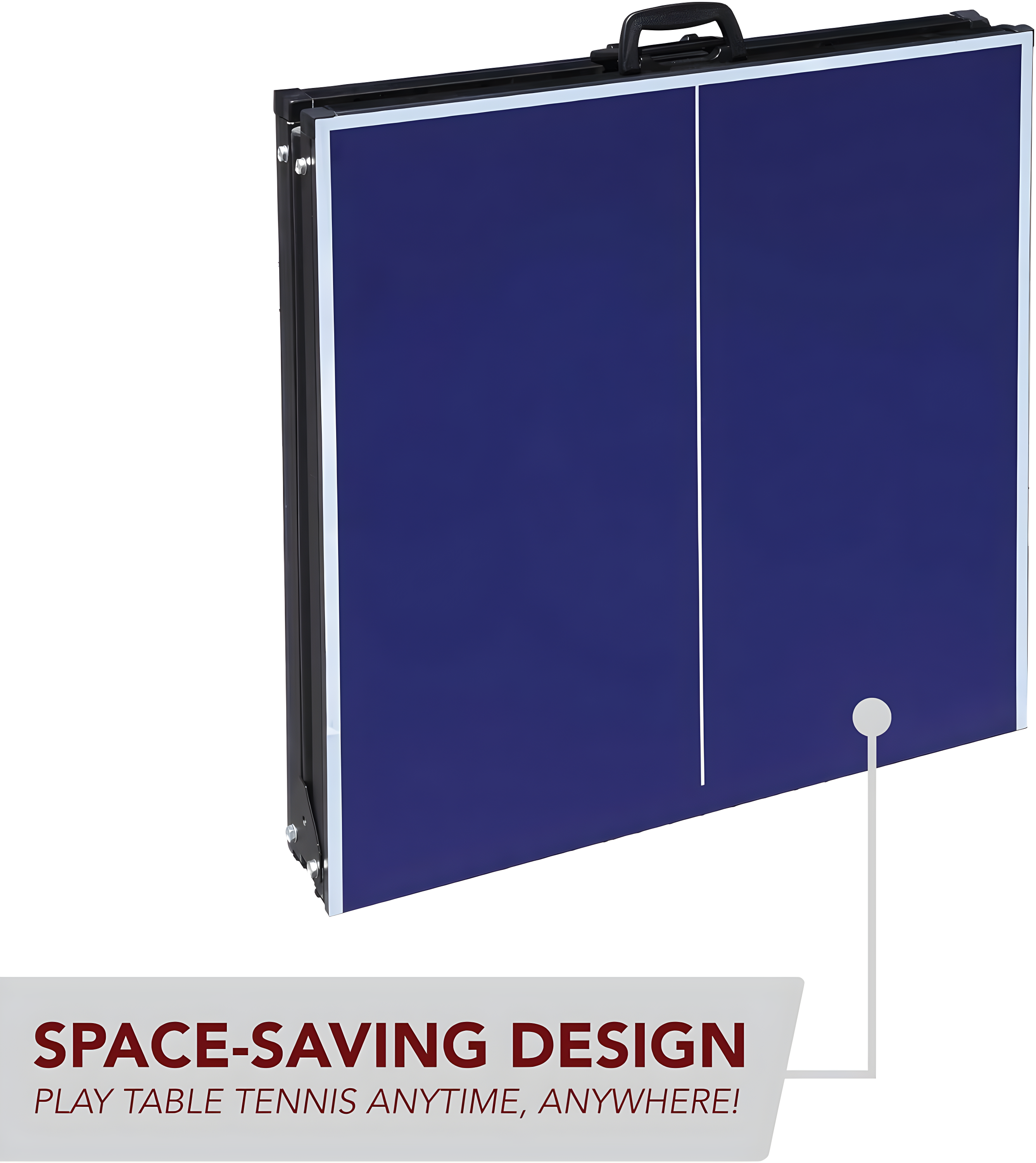 Compact 60" Blue Melamine Folding Indoor Table Tennis Table with Accessories