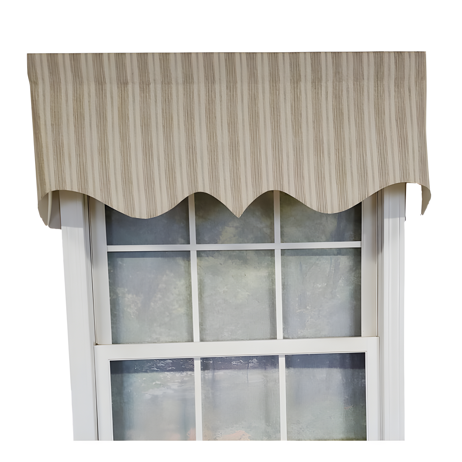 RLF Home Luxurious Modern Design Classic Brunswick Stripe Regal Style Window Valance 50" x 17" Stone