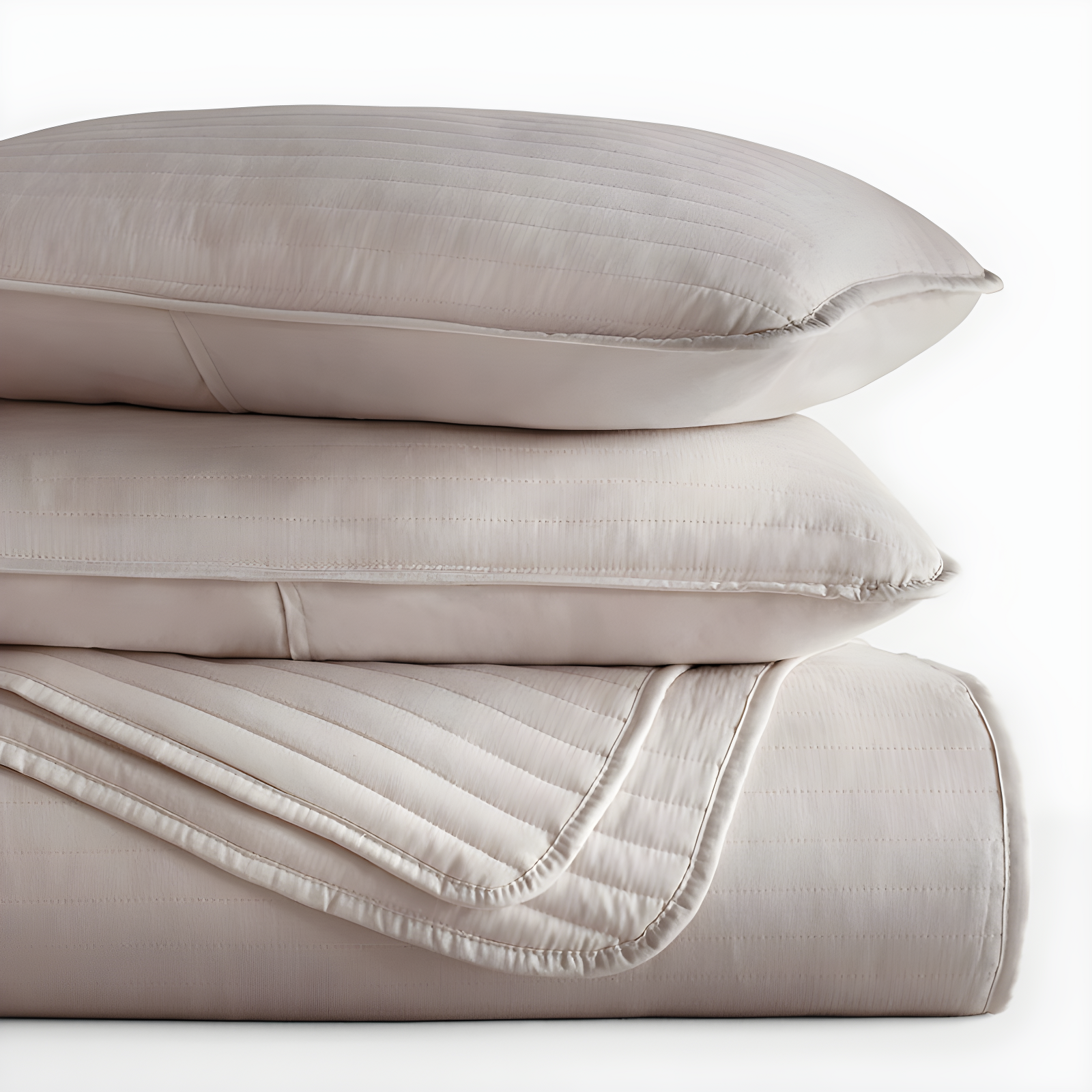 Becky Cameron Lightweight All Season Stripe Stitch Quilt Set with Shams
