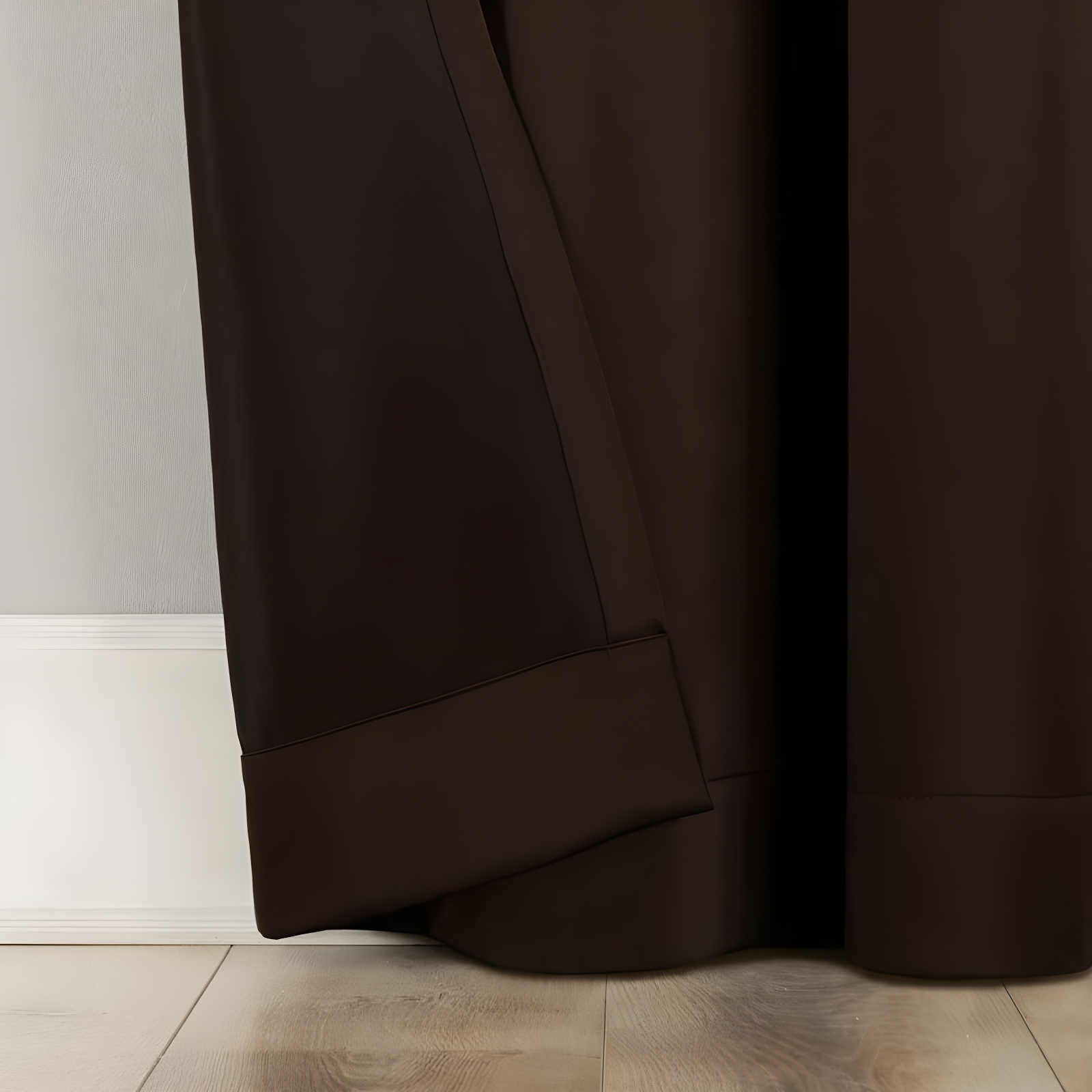2pc 54"x63" No. 918 Room Darkening Brandon Magnetic Closure Grommet Curtain Panel Pair Chocolate Brown: Energy Efficient, Noise Reduction