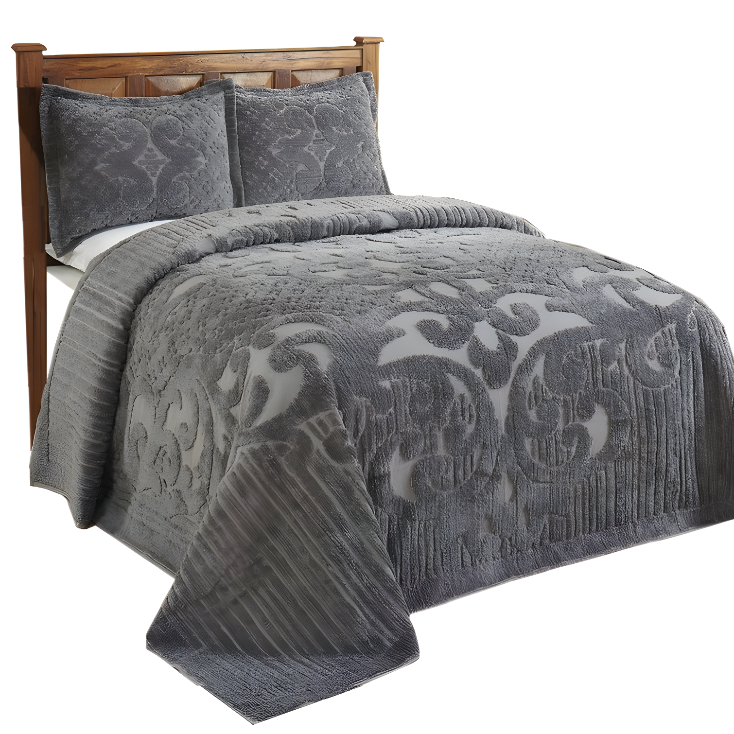 Ashton 100% Cotton Traditional Tufted Medallion Pattern Coverlet/Bedspread