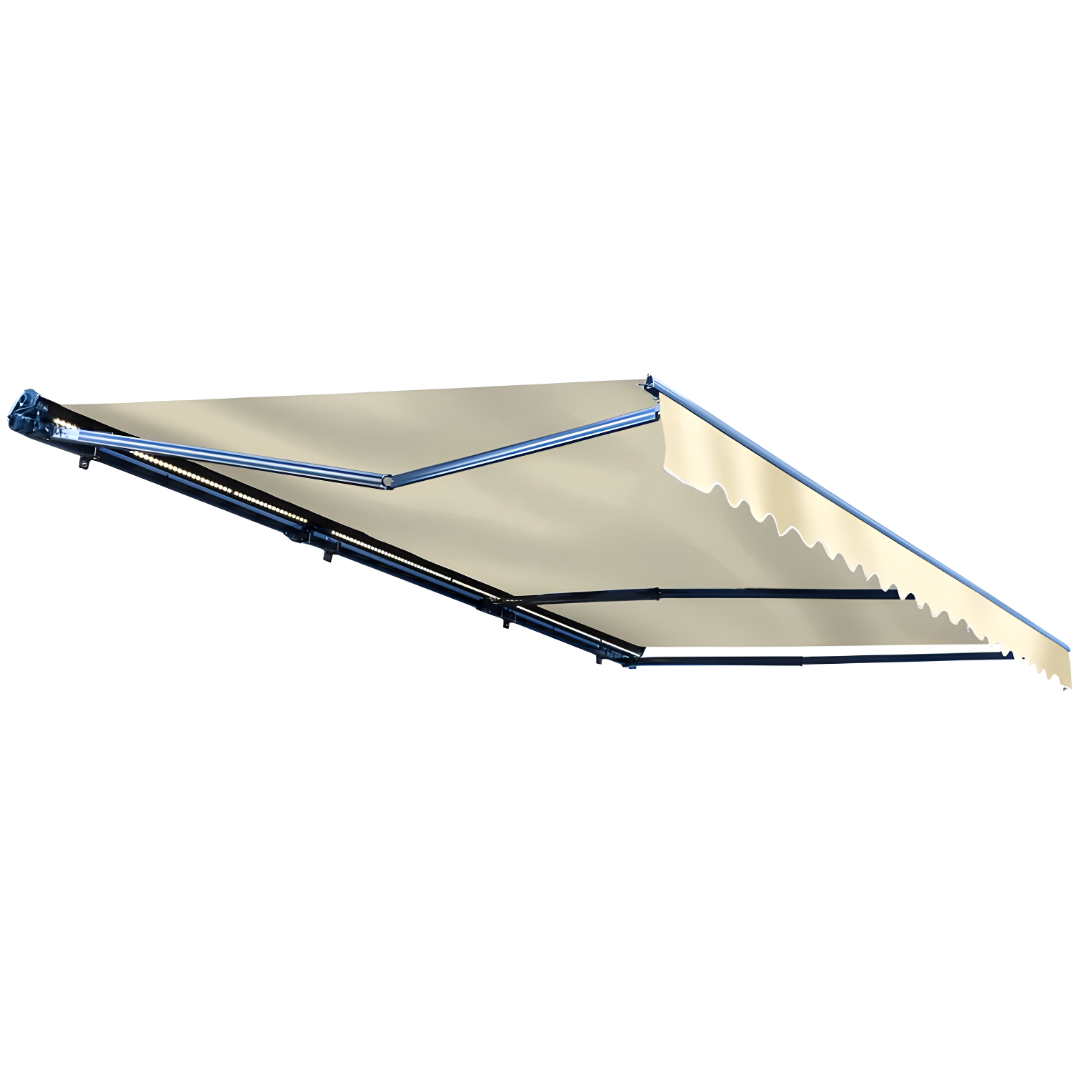 Semi-Cassette Patio Awning with LED Lights - Moroccan Collection