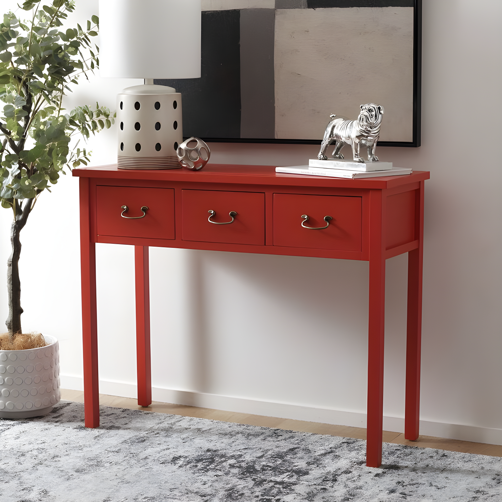 Cindy Console Table - Hot Red - Safavieh