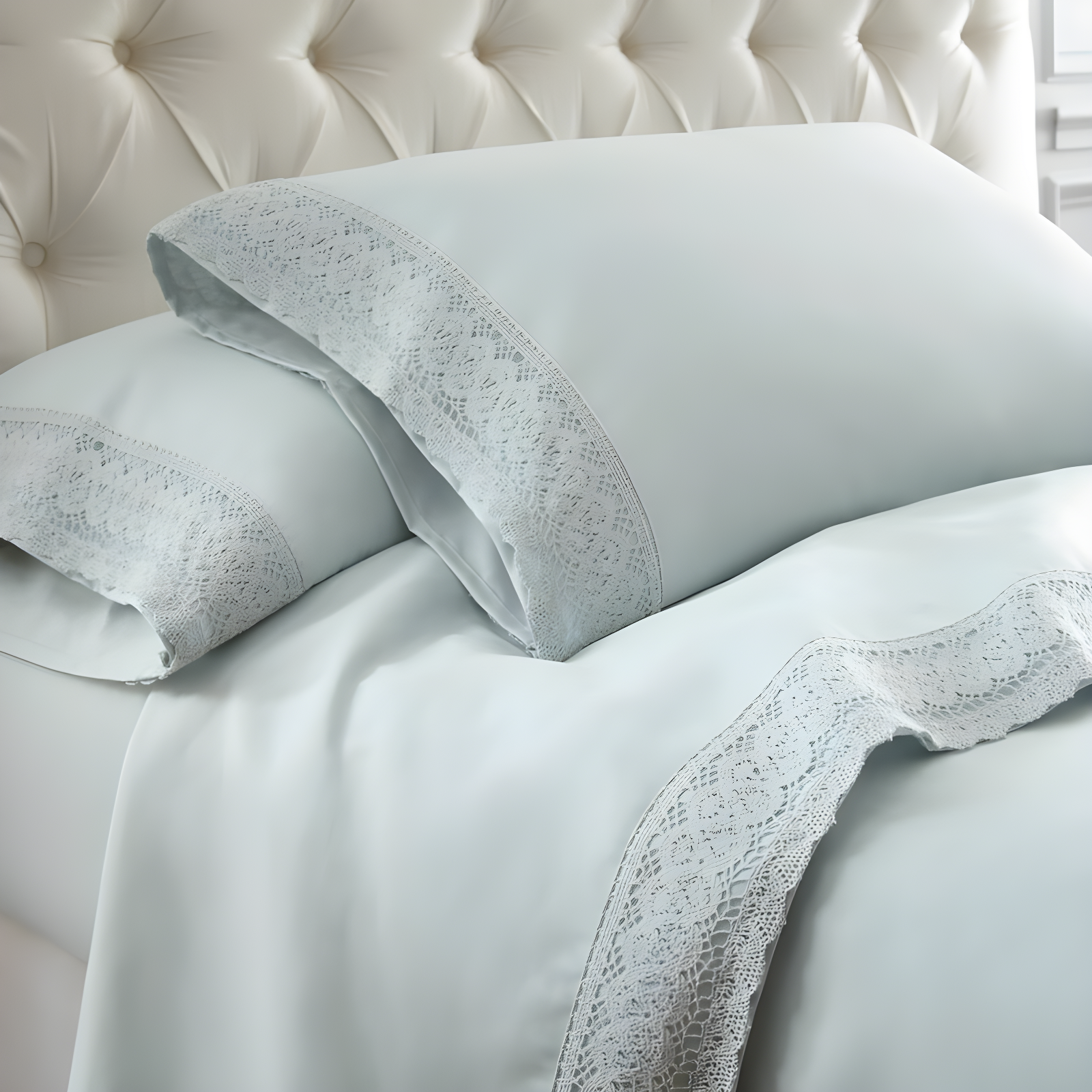 Modern Threads Yate Soft Microfiber Crochet Lace Sheets - Luxurious Microfiber Bed Sheets - Includes Flat Sheet, Fitted Sheet with Deep Pockets, & Pillowcases